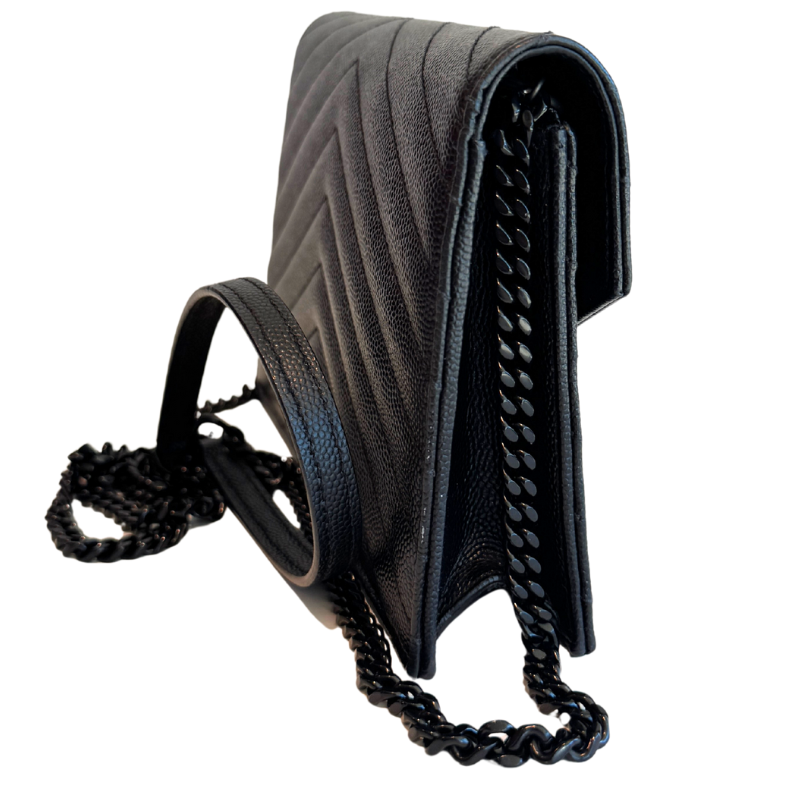 Saint Laurent Cassandre Matelasse Monogram Envelope Chain Wallet