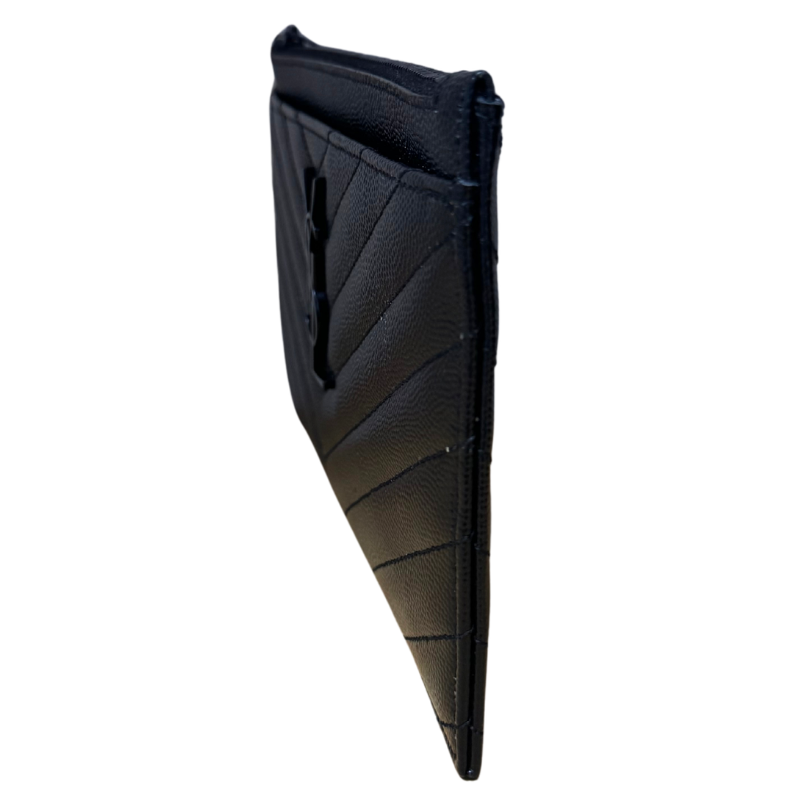 Saint Laurent Grain De Poudre Chevron Monogram Monochrome Zip Pouch