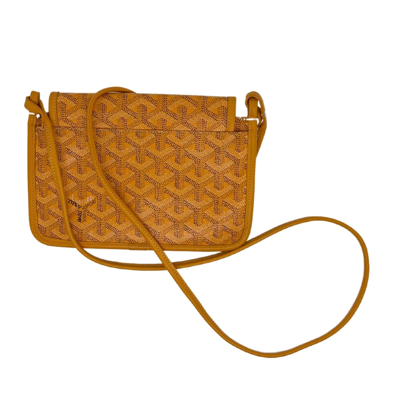 Goyard Plummet Clutch Yellow Printed   Goyardine   Silver-Toned Hardware  Single Shoulder Strap Single Exterior Pocket Canvas Lining Snap Closure at Front Zip Pocket in Interior Two Interior Card Pockets