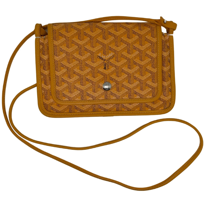Goyard Plummet Clutch Yellow Printed   Goyardine   Silver-Toned Hardware  Single Shoulder Strap Single Exterior Pocket Canvas Lining Snap Closure at Front Zip Pocket in Interior Two Interior Card Pockets