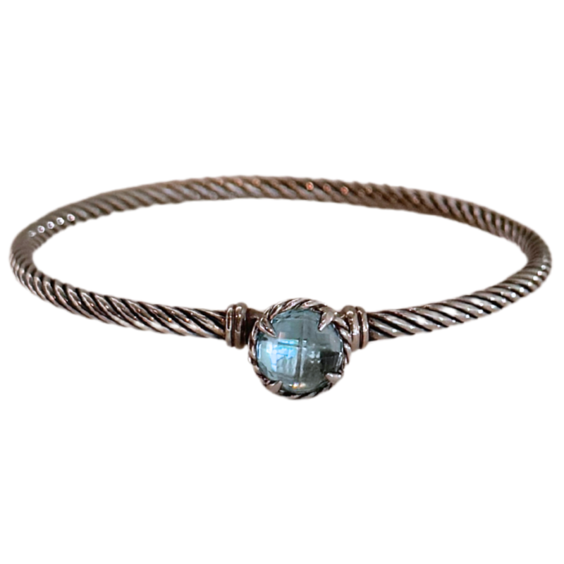 David Yurman Blue Topaz Petite Chatelaine Cable Bracelet