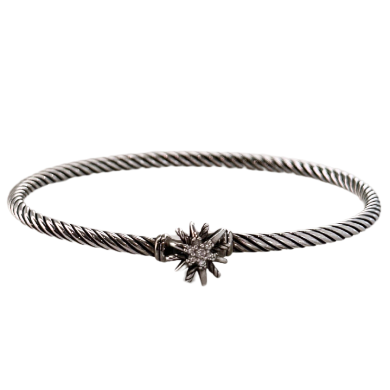 David Yurman Diamond Starburst Center Station Cable Bracelet