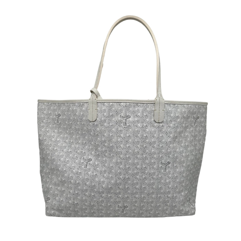 Goyard St Louis Tote White Print Goyardine White Leather Trim Dual Shoulder Straps Leather Trim Embellishments Canvas Lining Includes Interior Pouch
