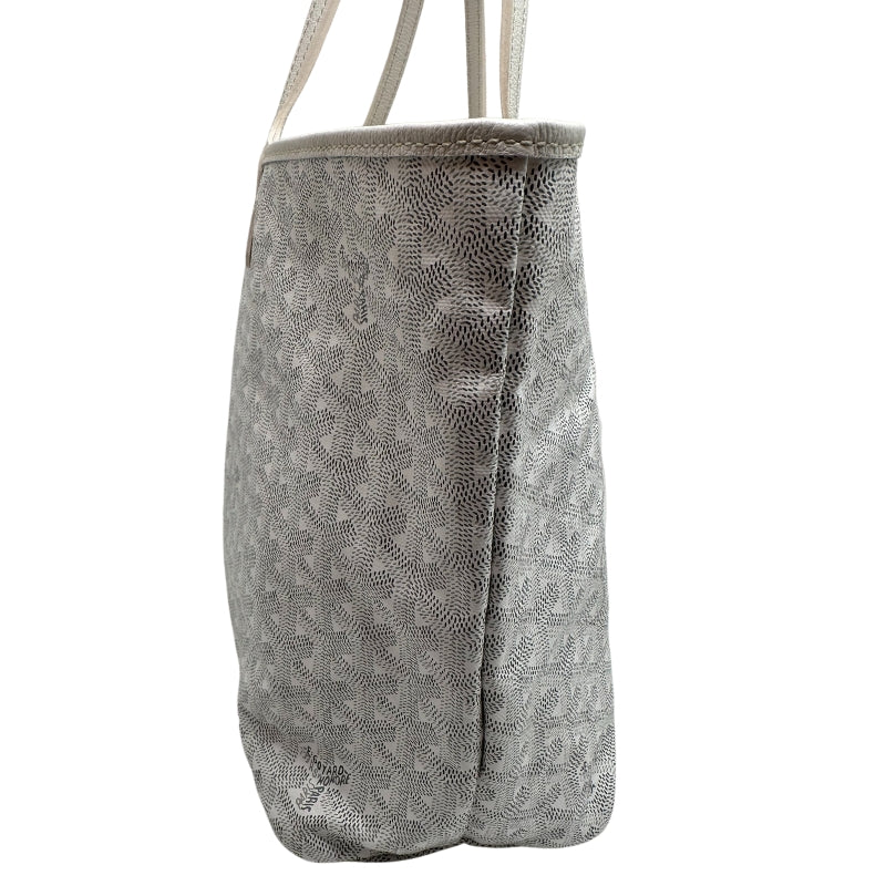 Goyard St Louis Tote White Print Goyardine White Leather Trim Dual Shoulder Straps Leather Trim Embellishments Canvas Lining Includes Interior Pouch