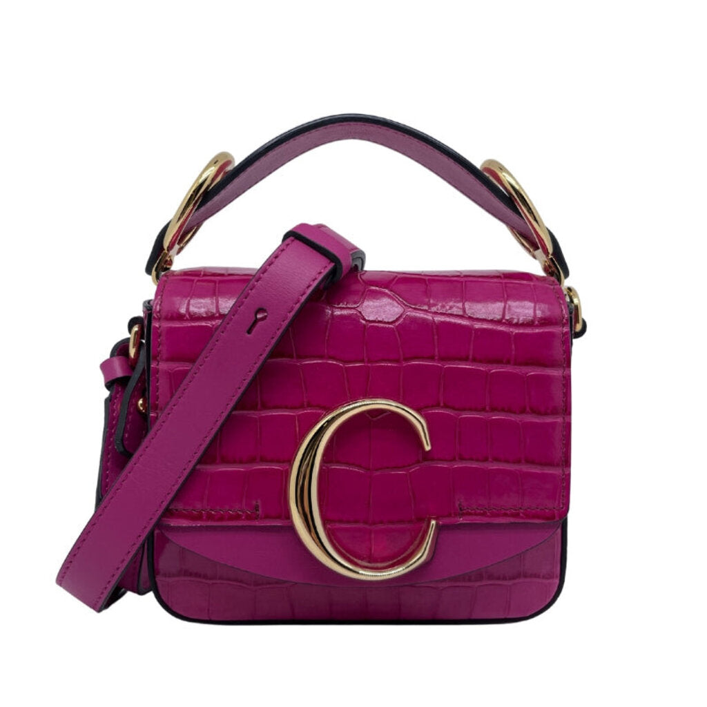 chloe mini c bag croc