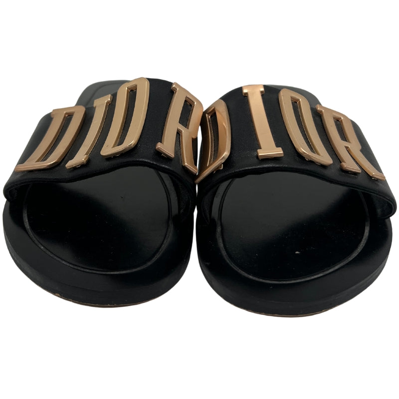 Dior Diorevolution Slides| Size 41| Black Leather| "DIOR" Logo Detail| Leather Sole| Condition: Excellent.