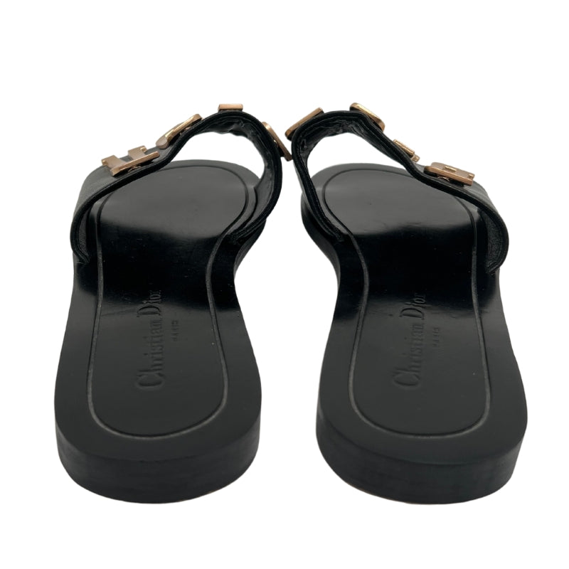 Dior Diorevolution Slides| Size 41| Black Leather| "DIOR" Logo Detail| Leather Sole| Condition: Excellent.