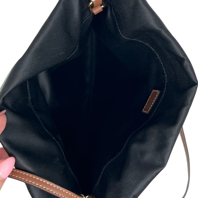 Burberry Mythical Alphabet Drawstring Pouch, Silk Satin Pouch, White and Orange Colorblock, Leather Trim, White Stitching, Drawstring Closure, Condition Excellent