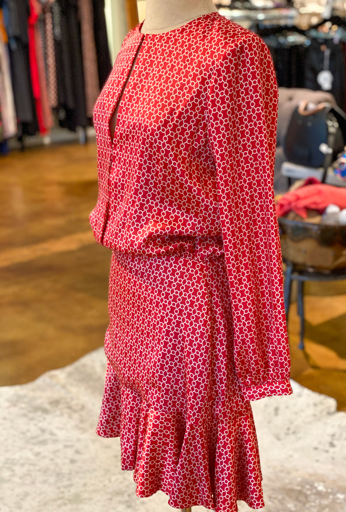 Alexis Printed Eye-hook Dress Side