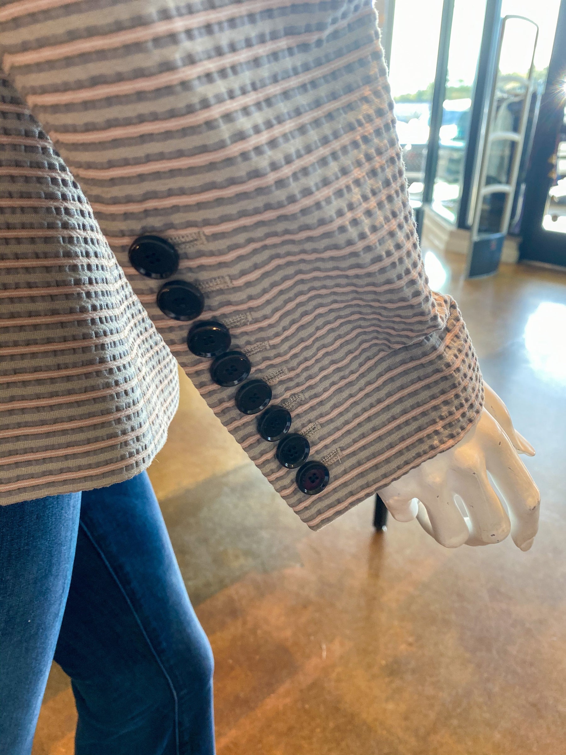 Burberry Seersucker Blazer Gray
