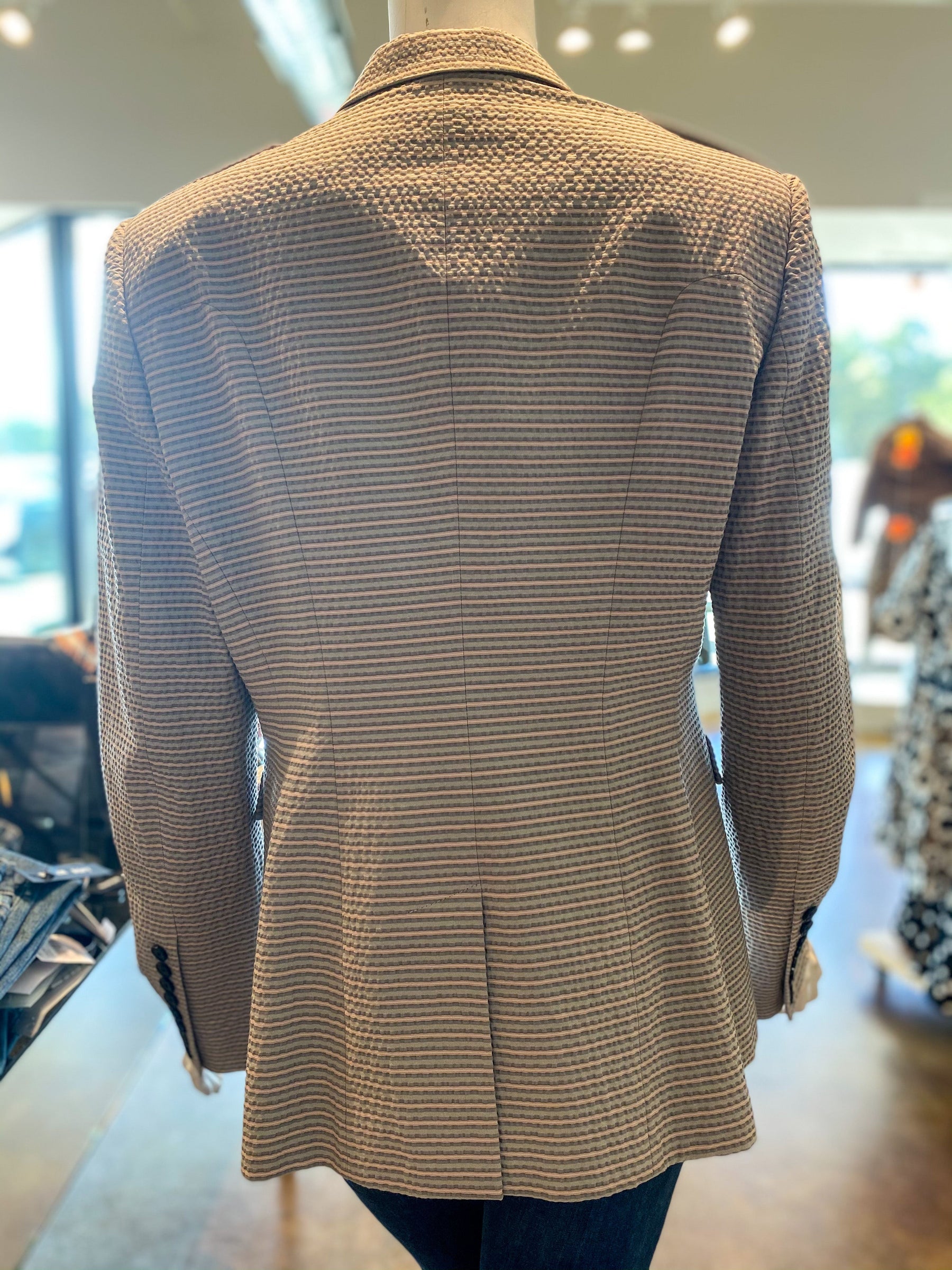 Burberry Seersucker Blazer Gray