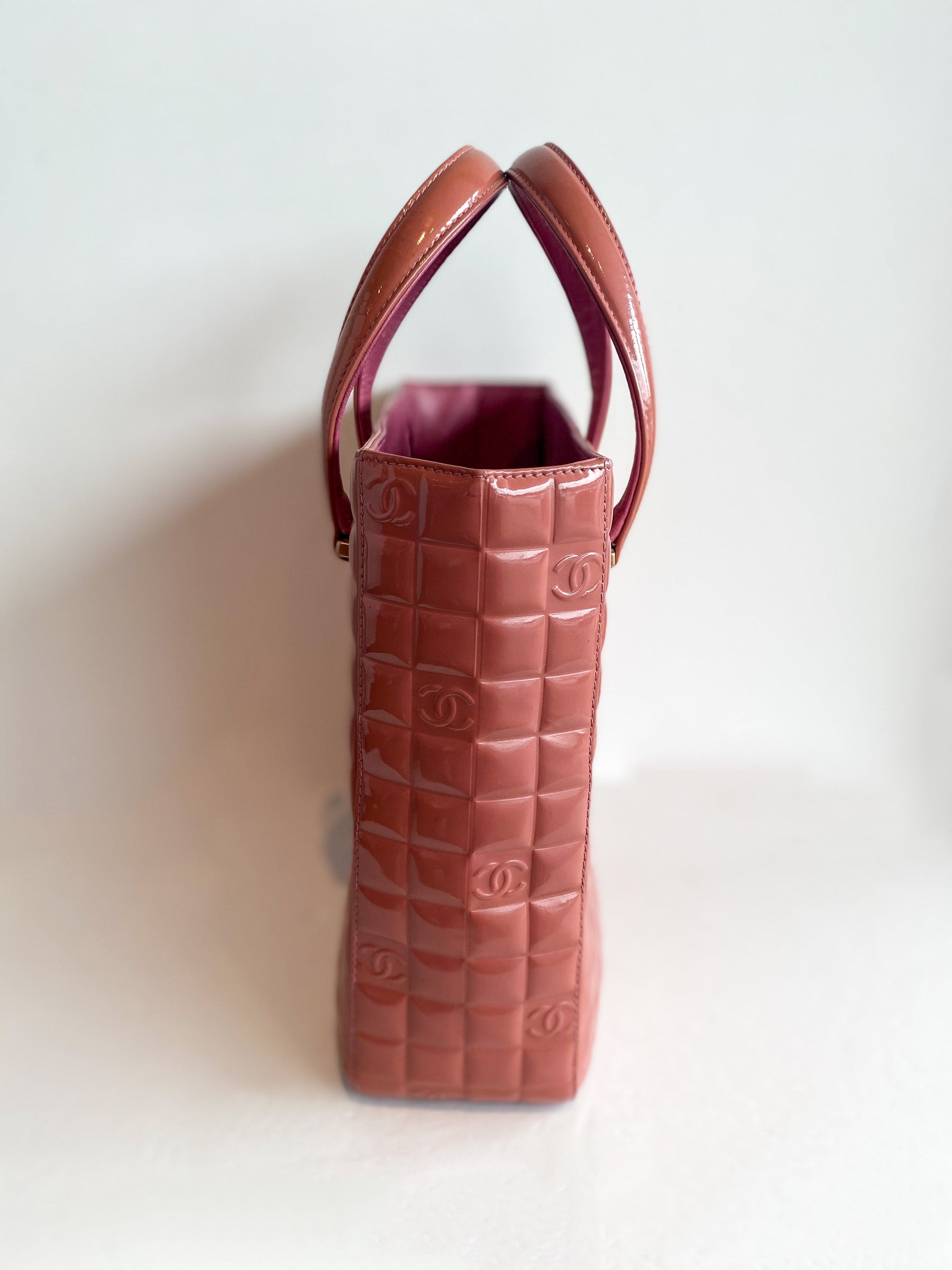 Chanel Chocolate Bar Tote Bag Pink Side