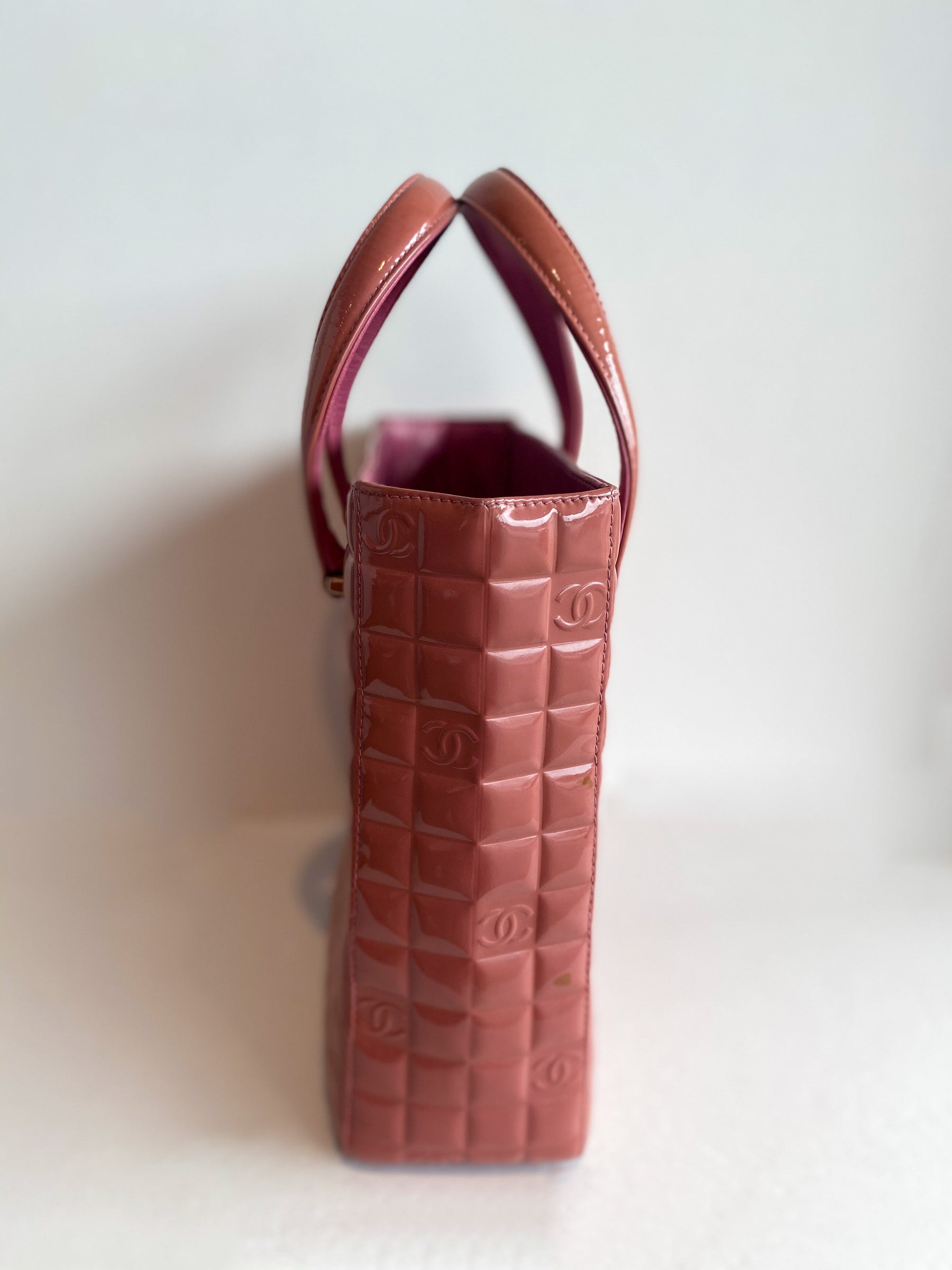 Chanel Chocolate Bar Tote Bag Pink Side