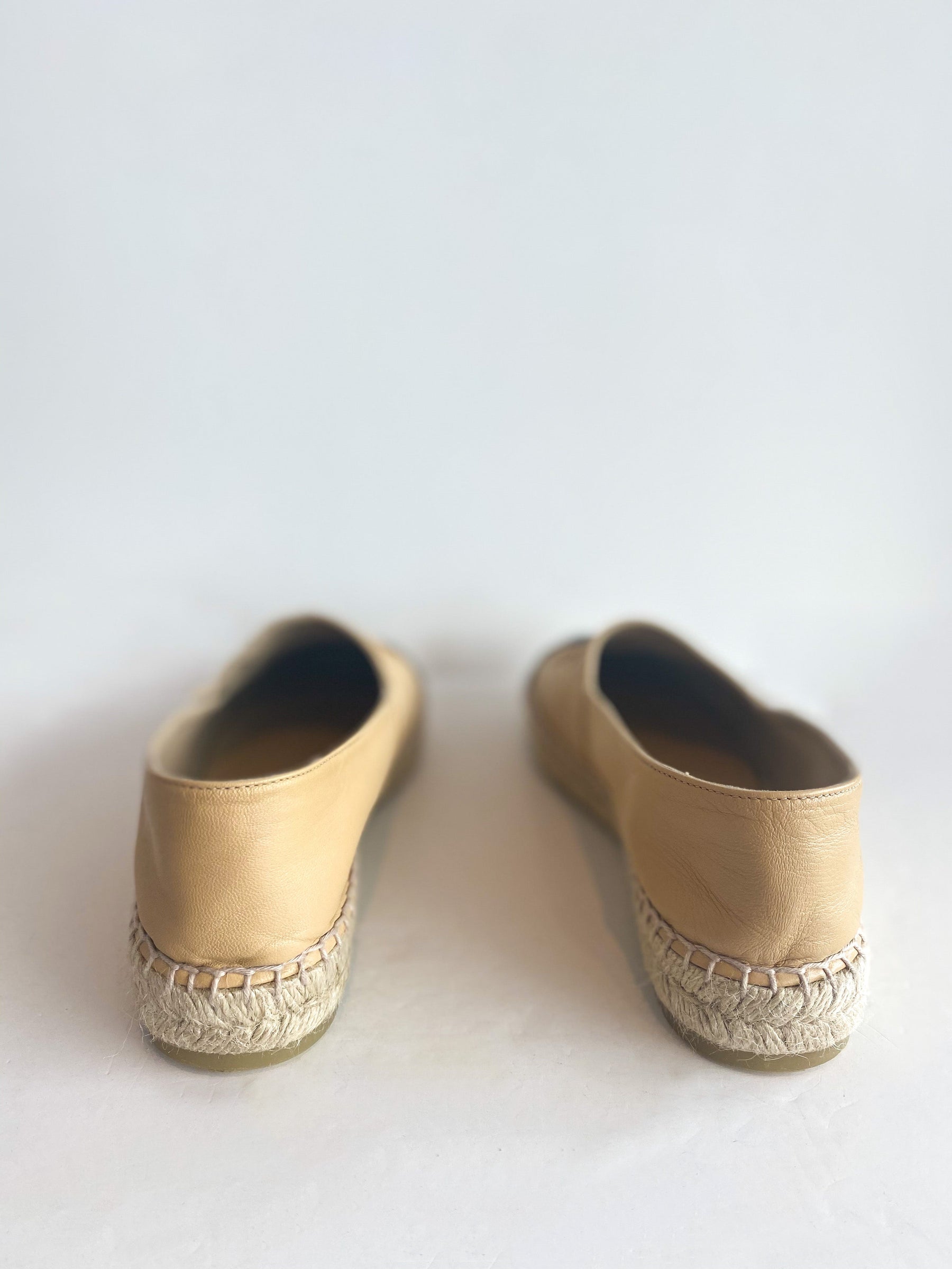 Chanel Leather Espadrille Interlocking CC Logo Back