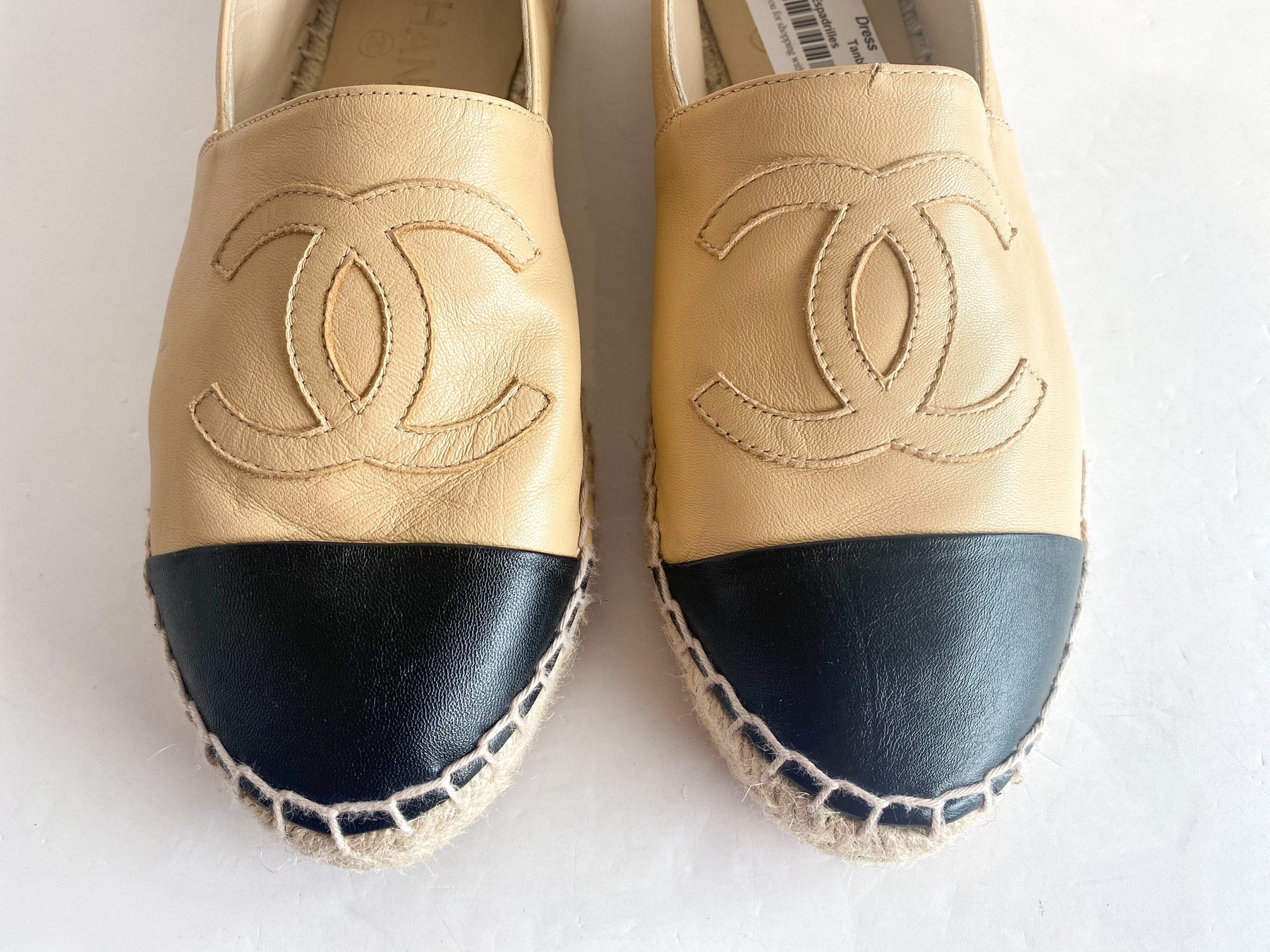 Chanel Leather Espadrille Interlocking CC Logo