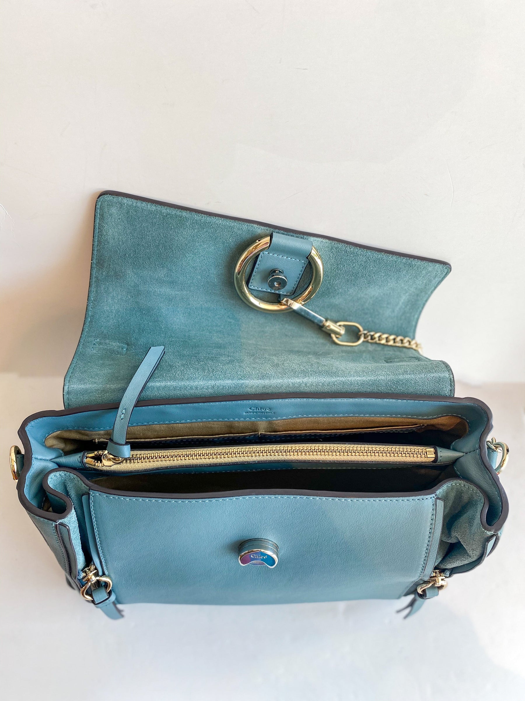 Chloe Faye Day Bag Stormy Blue Inside