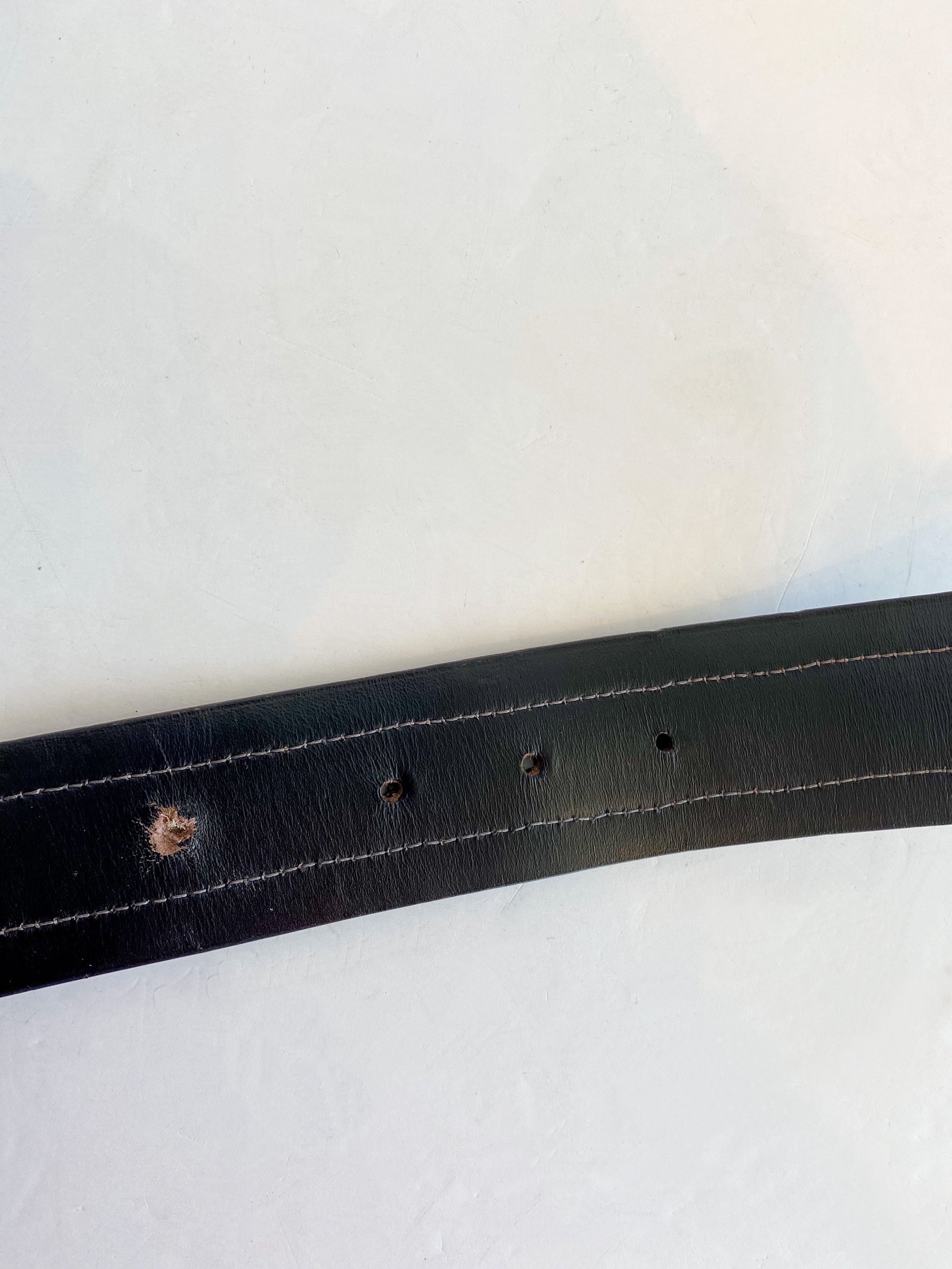 Gucci Guccissima GG Logo Belt inside of belt loops
