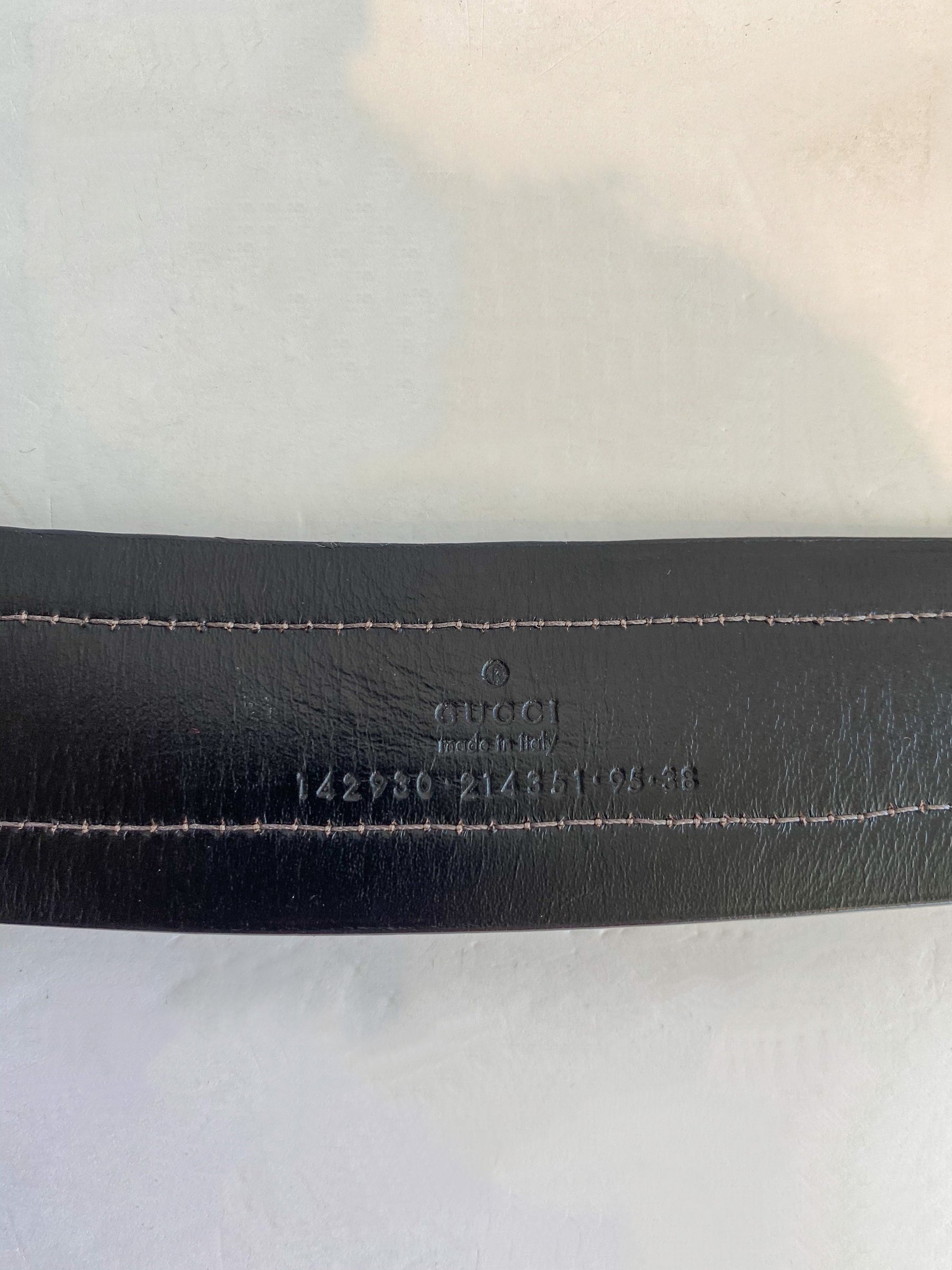 Gucci Guccissima GG Logo Belt Inside Logo