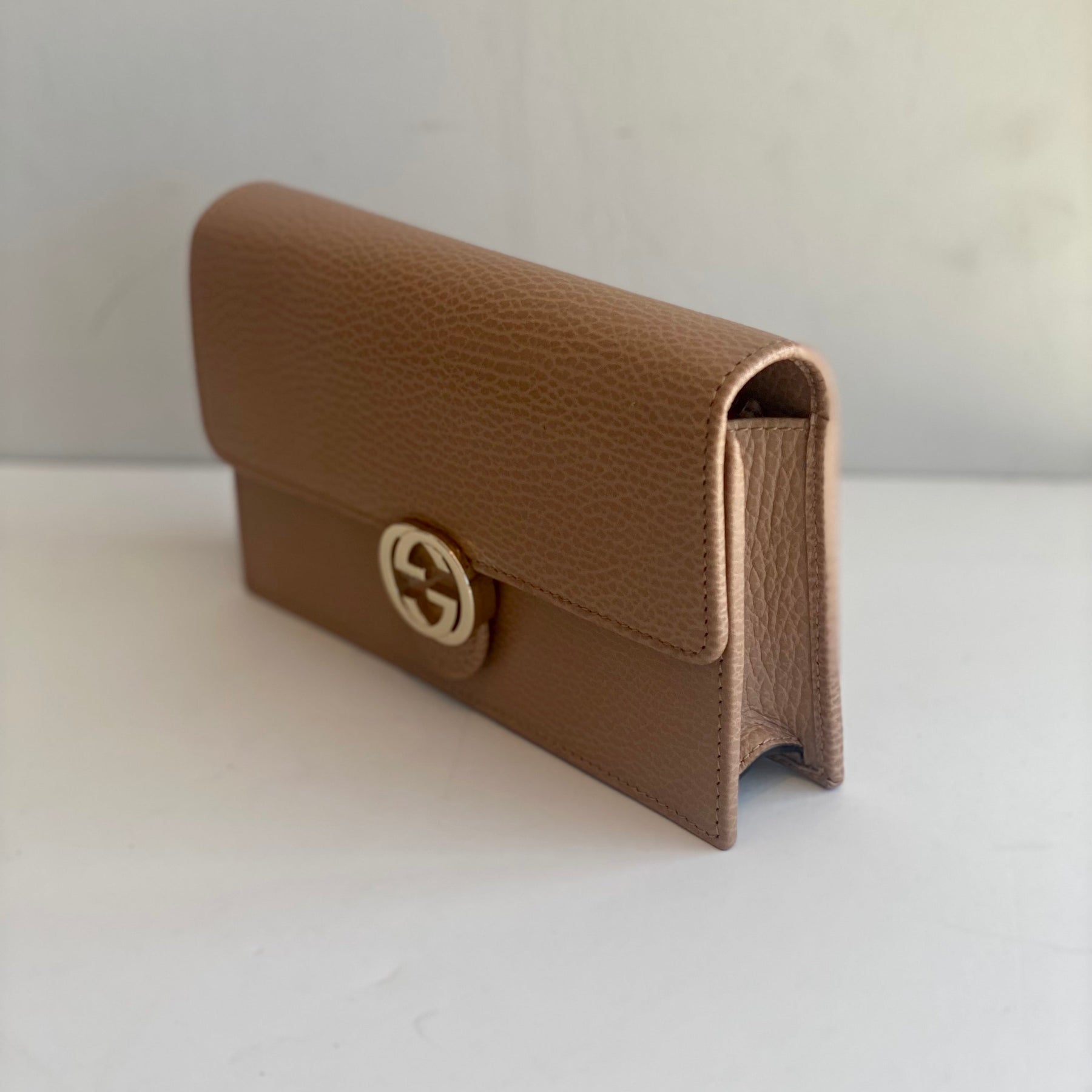 Gucci Dollar Interlocking GG Wallet On Chain Bag  Side
