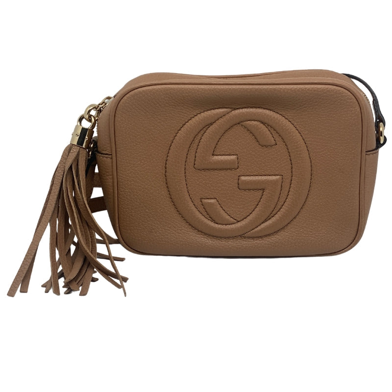 Gucci Soho Disco Crossbody Neutral Leather Interlocking GG Logo