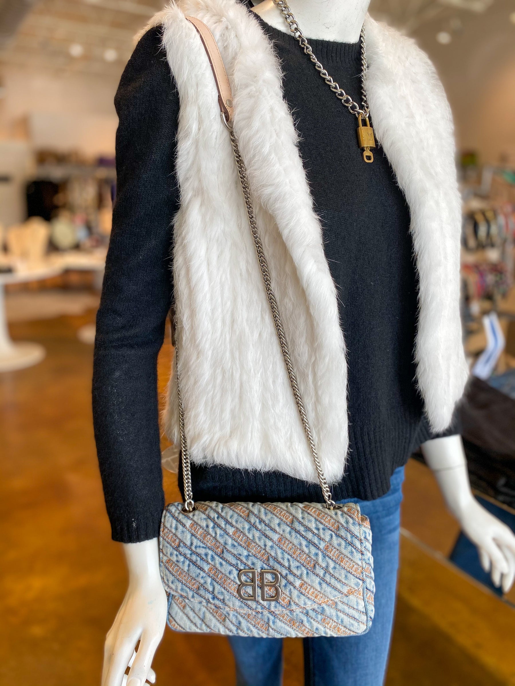 Balenciaga Denim BB Chain Bag