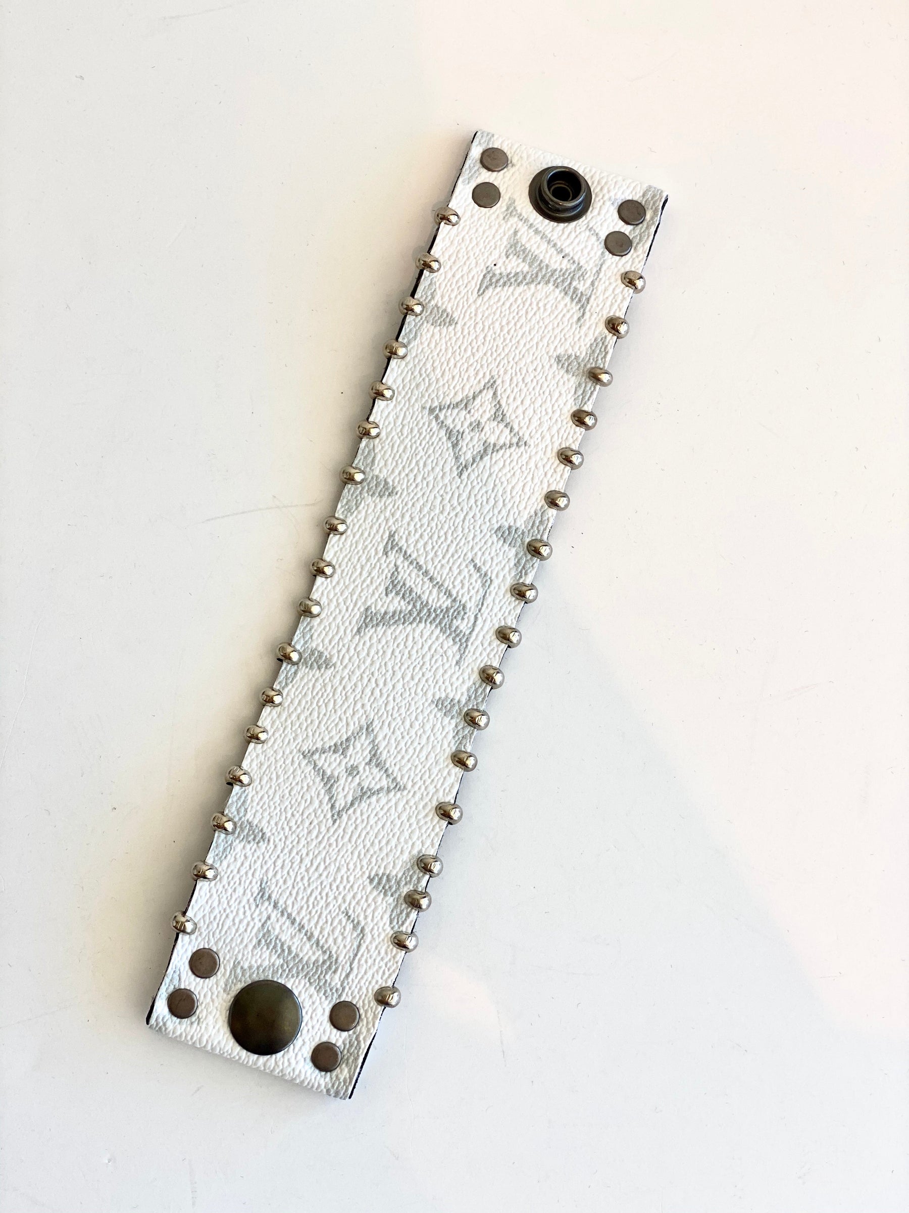 white and black bracelet