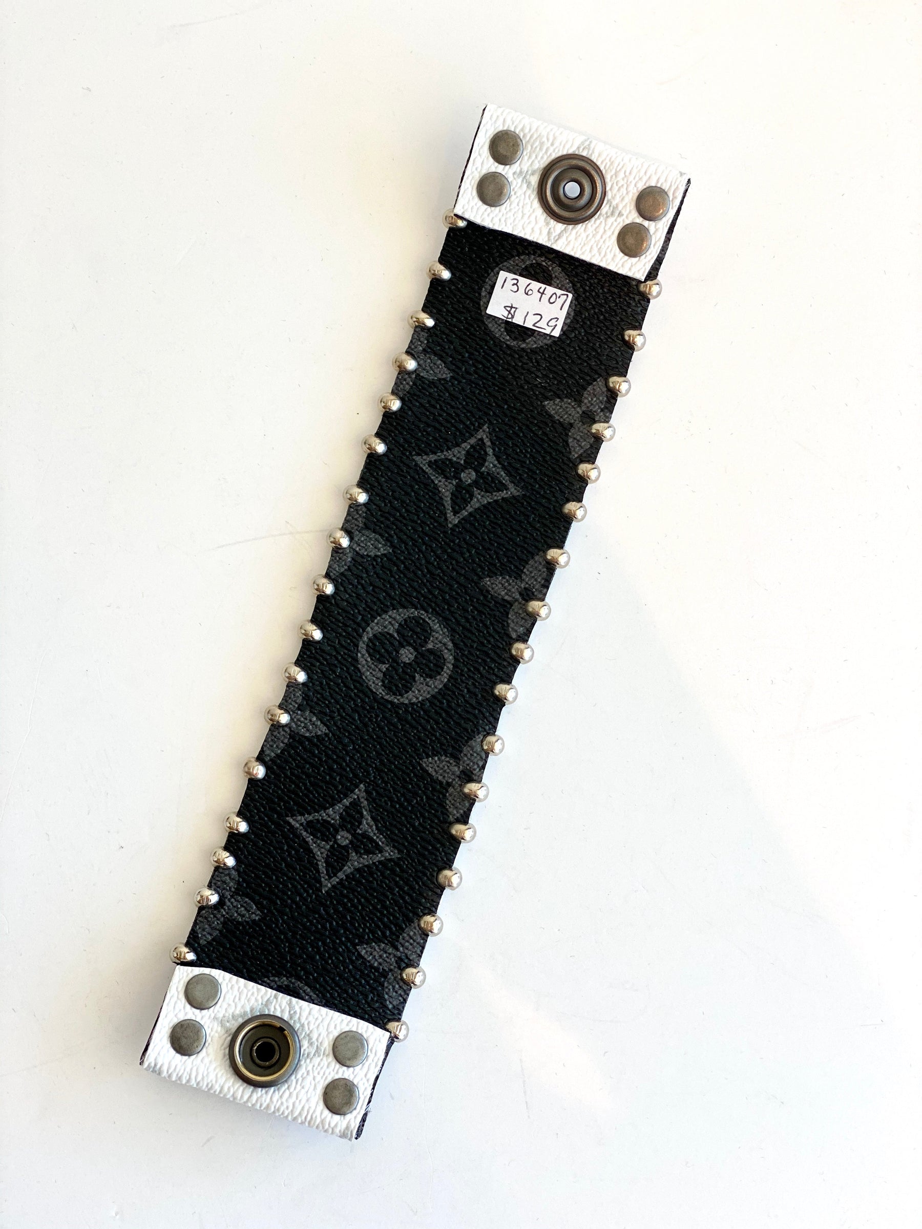 white and black bracelet