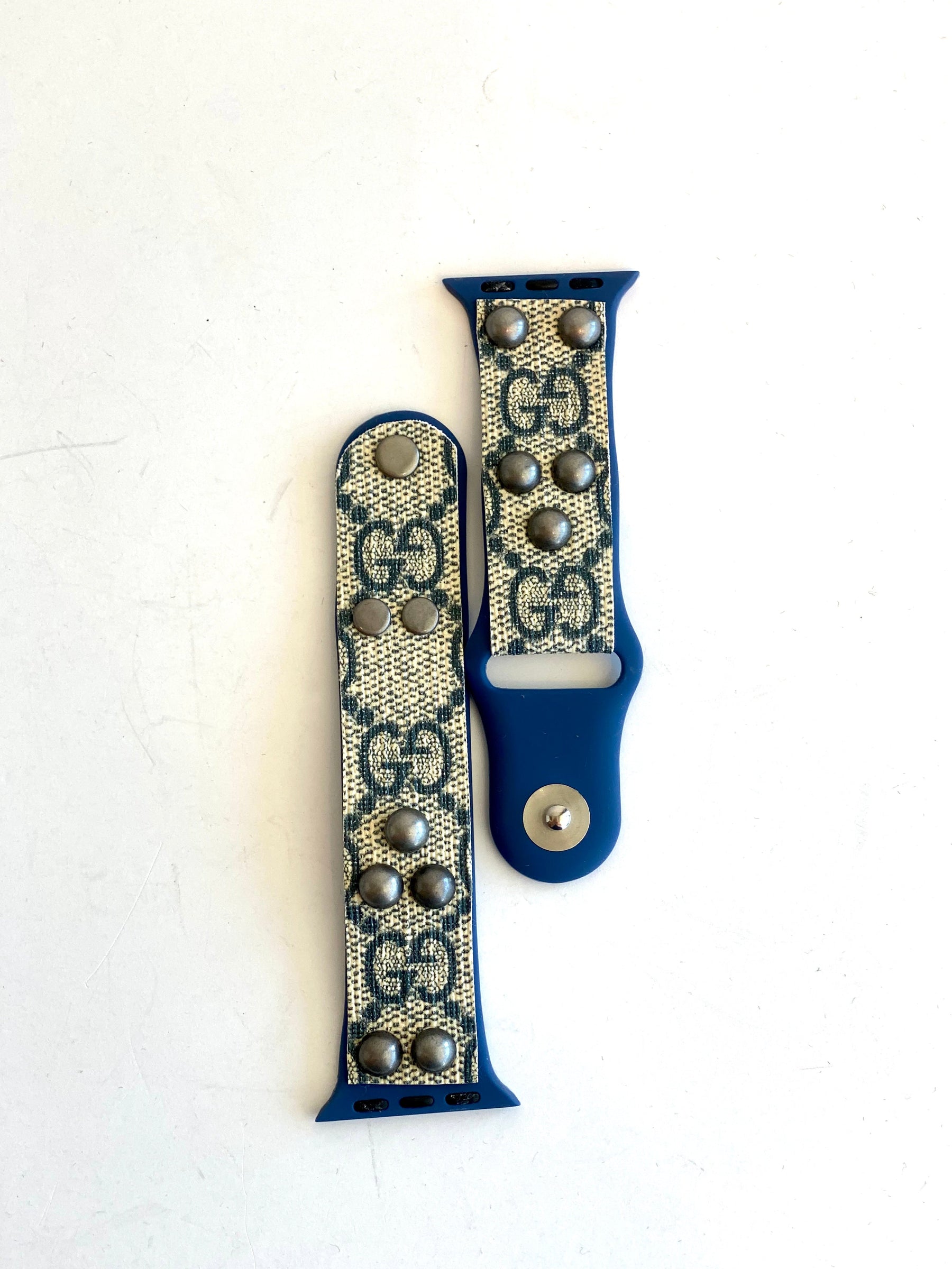 blue with tan detail watch band