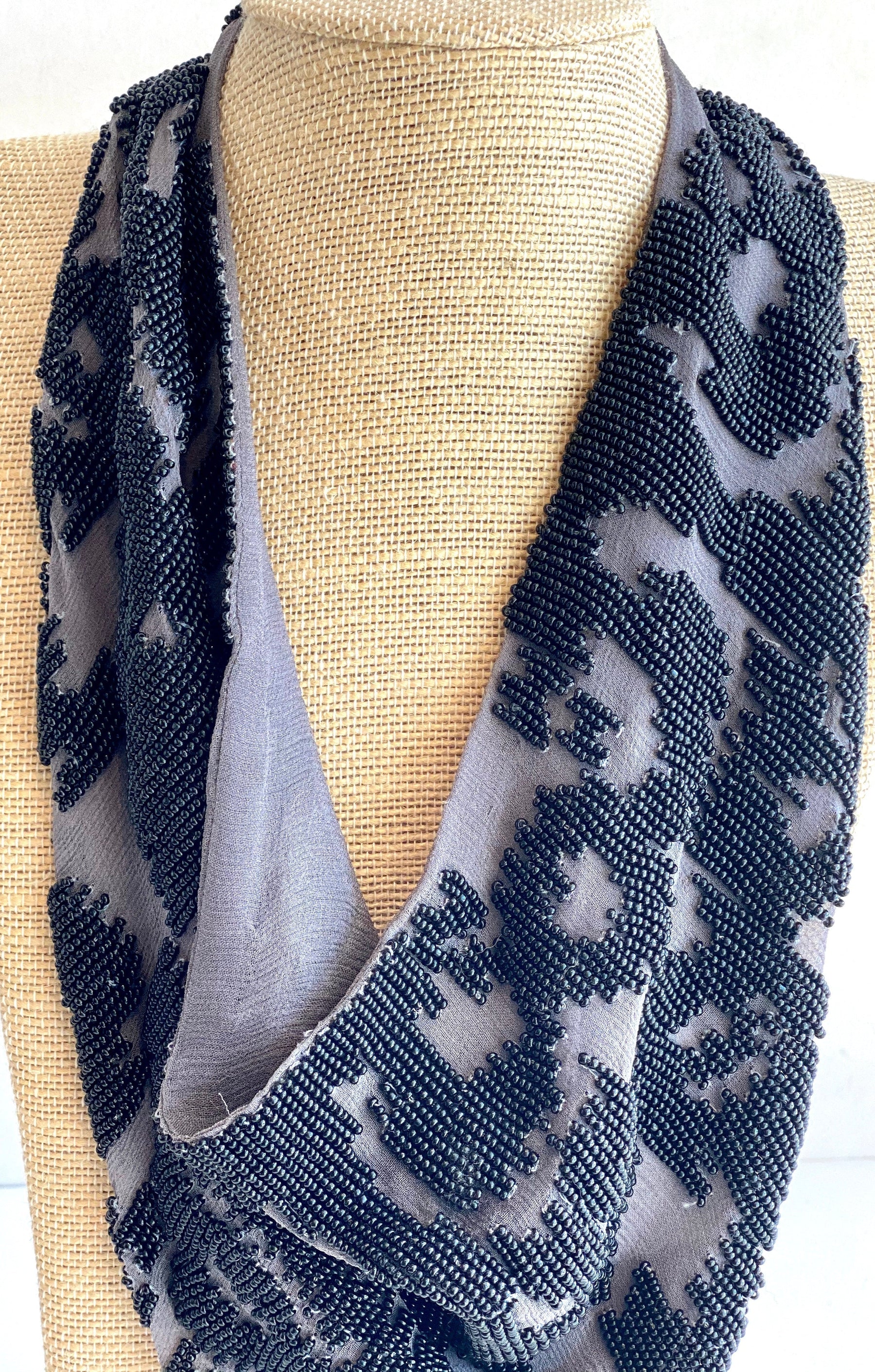 wide scarf gray and black mignonne gavigan necklace