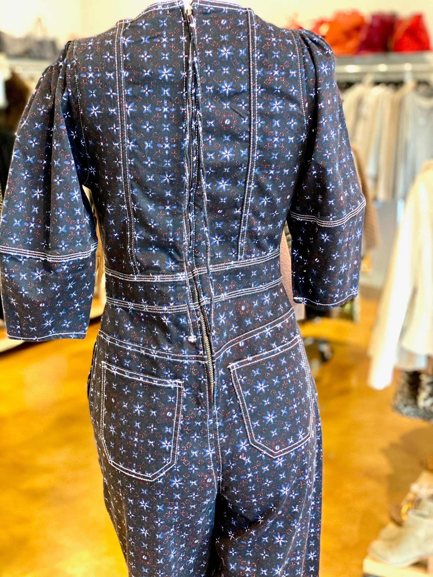 ulla johnson long zipper black jumpsuit