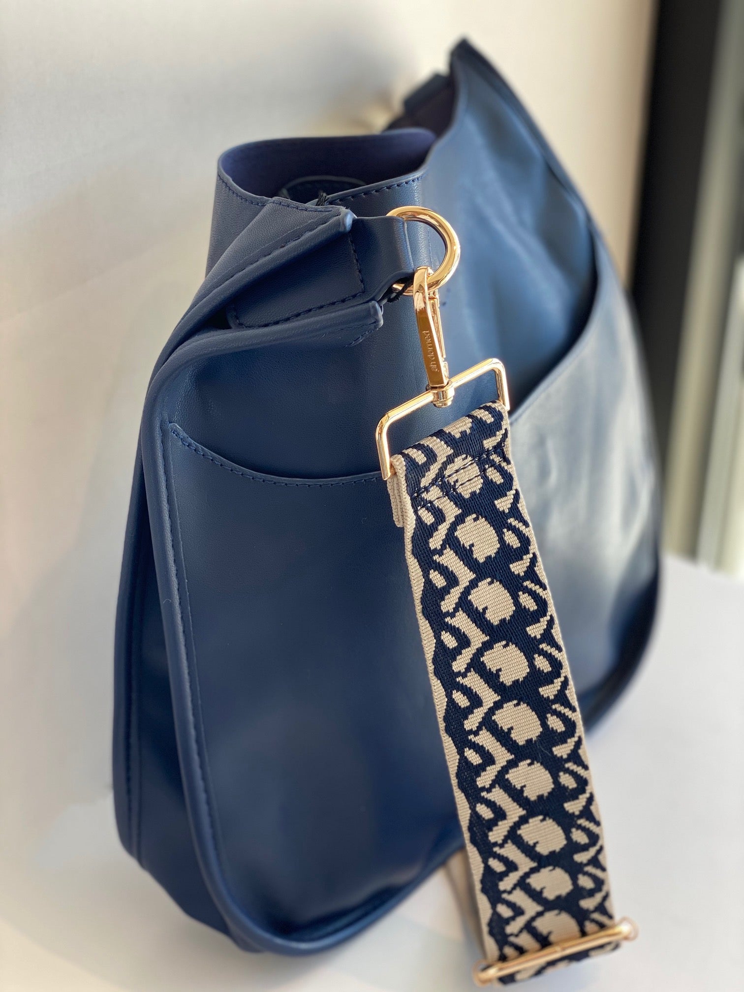 large messenger blue bag