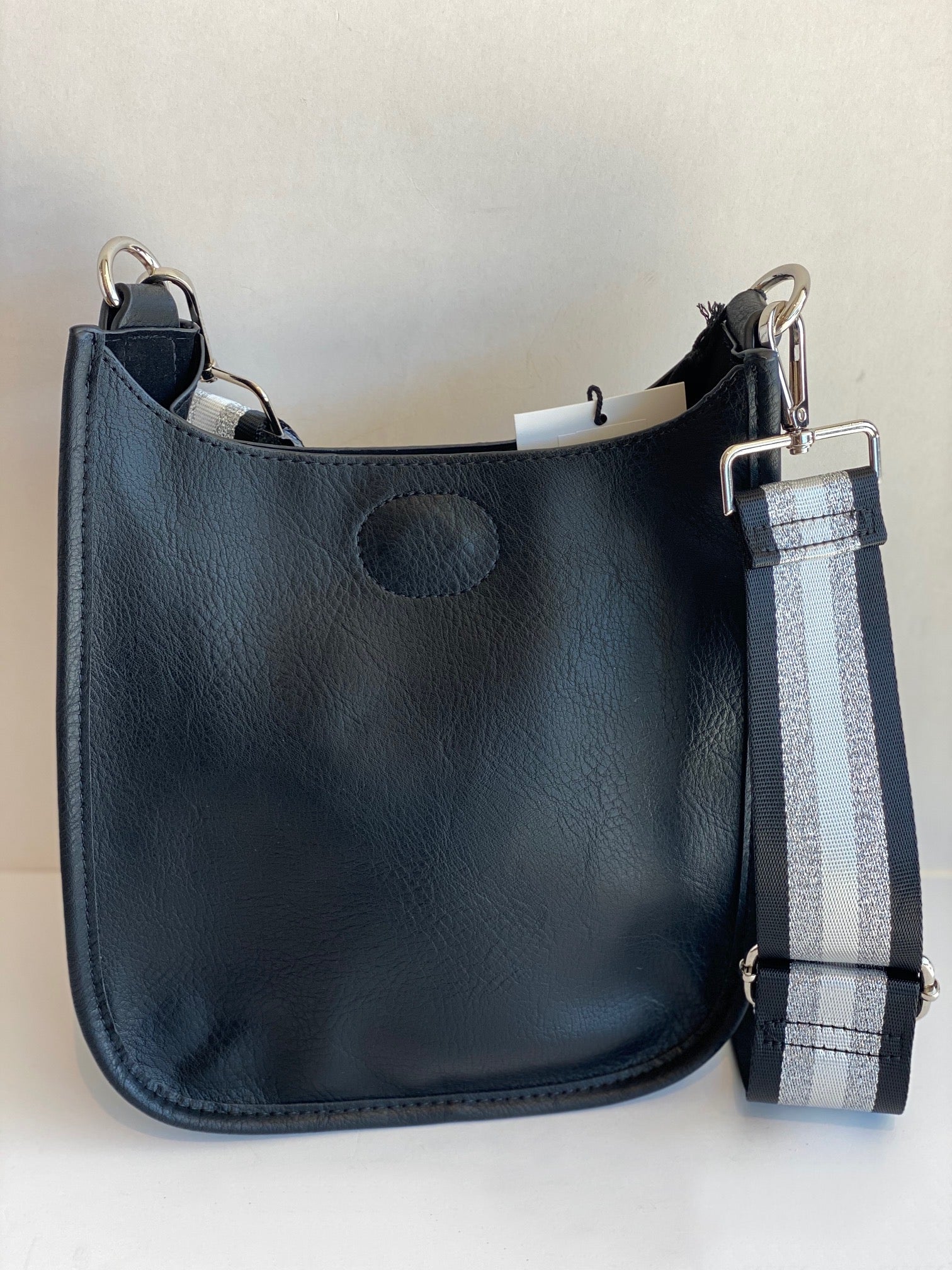 black mini messenger bag