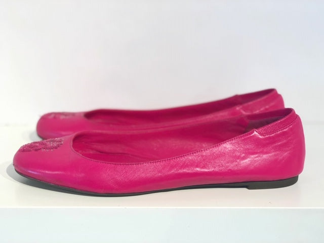Alexander McQueen Skull Sequin Flats Pink Side of Shoes