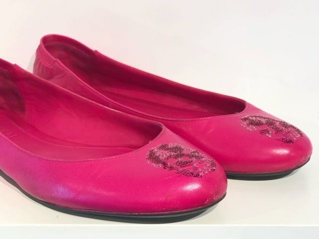 Alexander McQueen Skull Sequin Flats