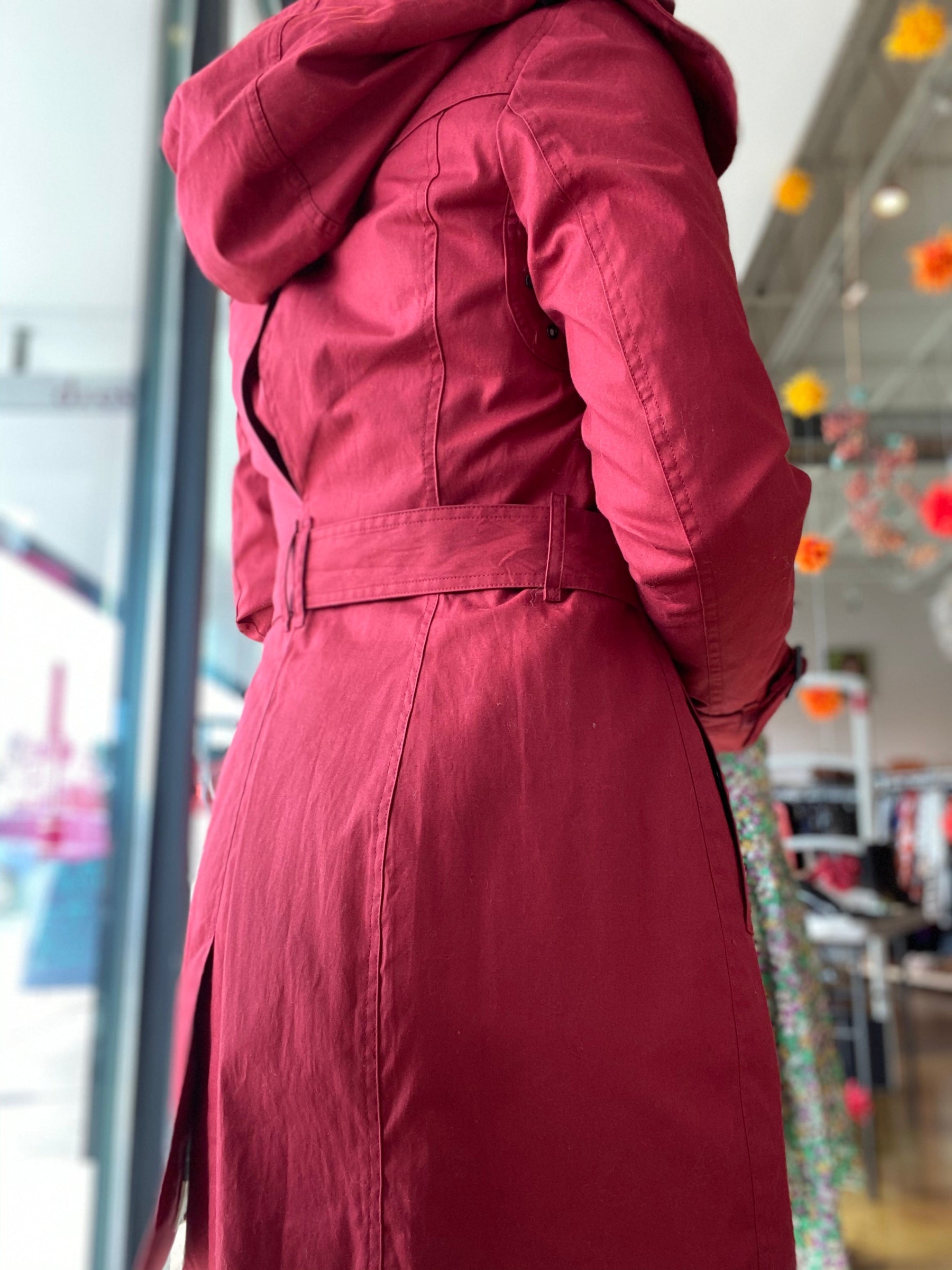 side of burberry trench coat