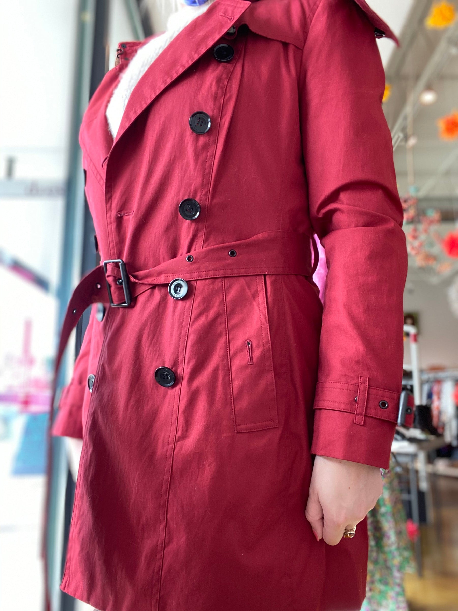 side of burberry trench coat