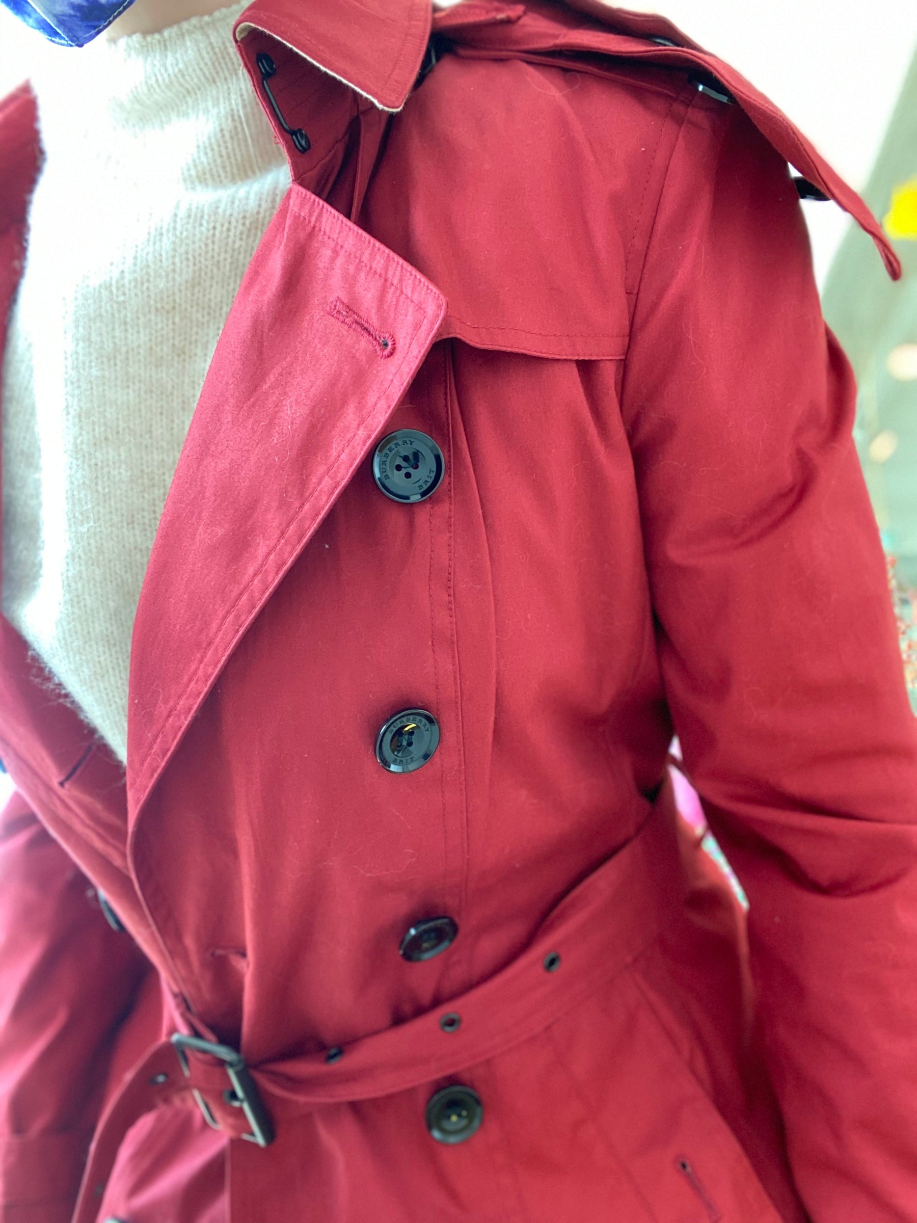 red trench coat