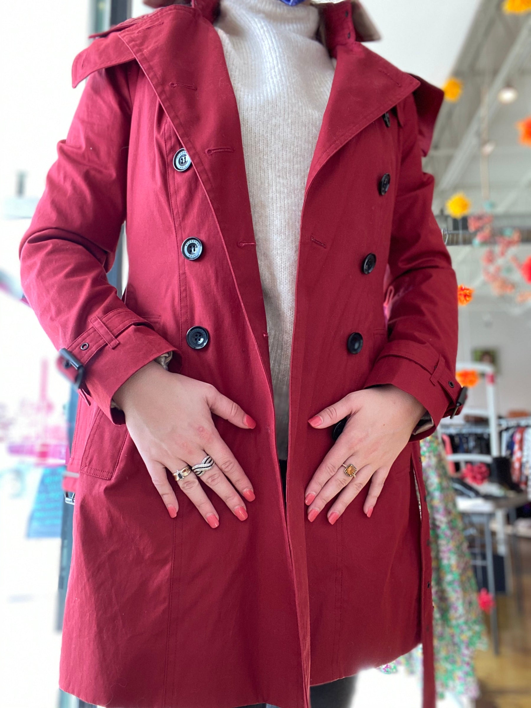 burberry trench coat red