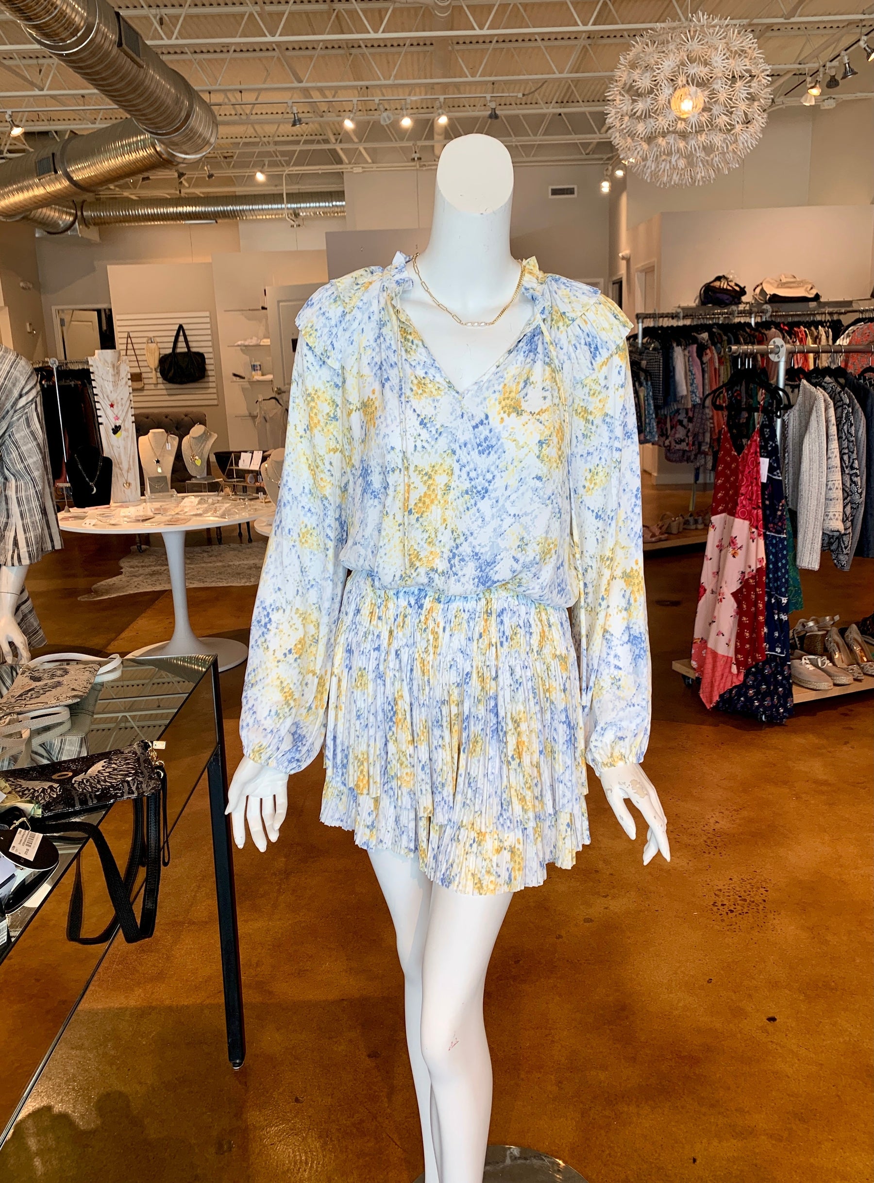 Long Sleeve Ruffle Mini Dress