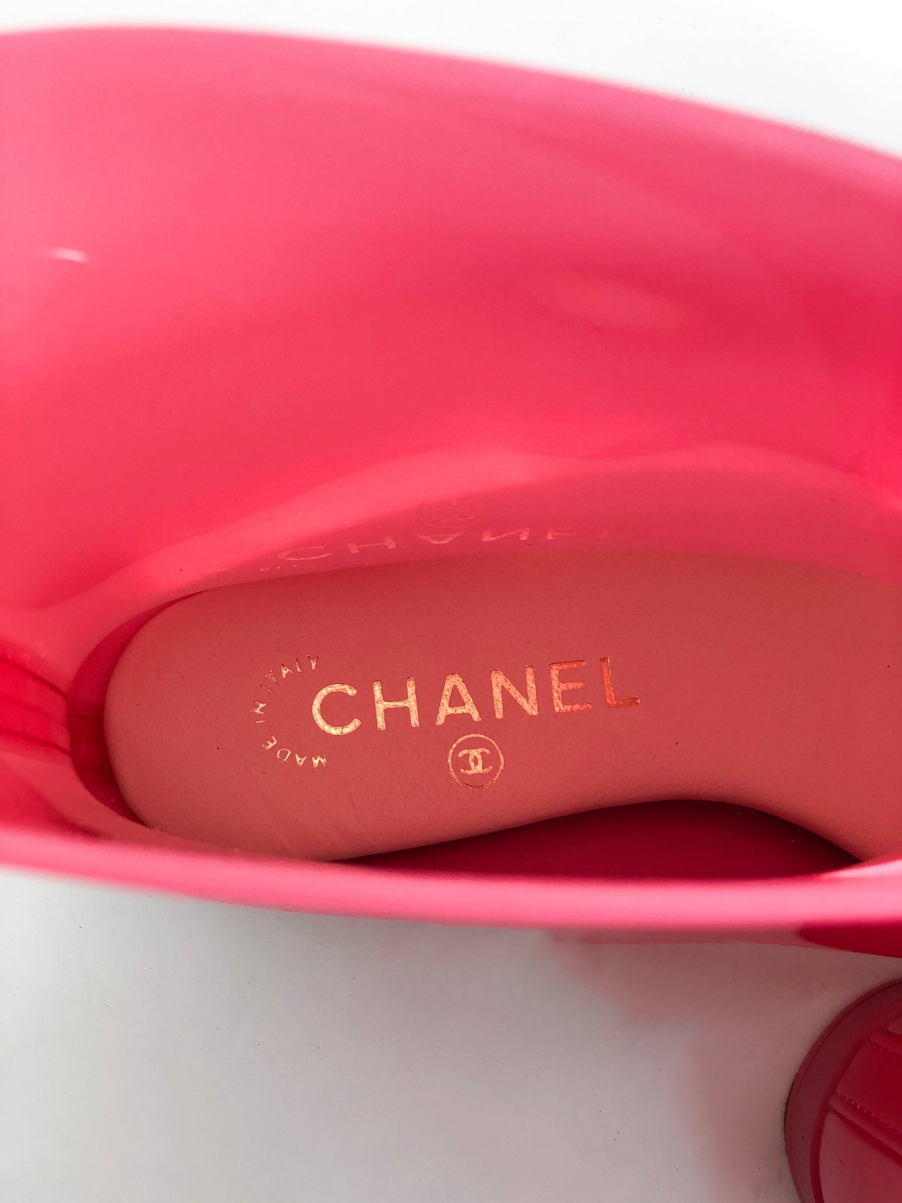 Chanel Pink Rain Boots