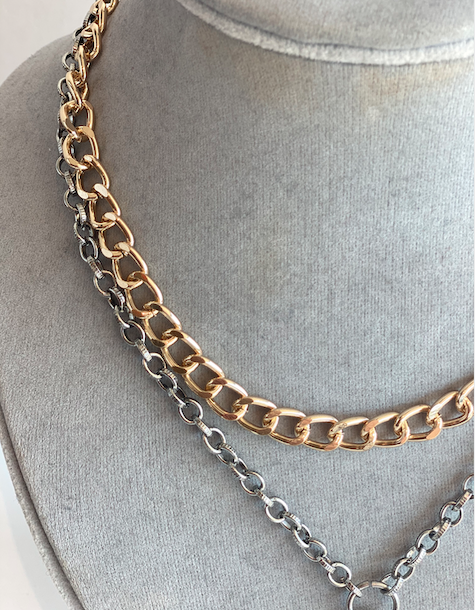 silvergoldbuttonnecklace