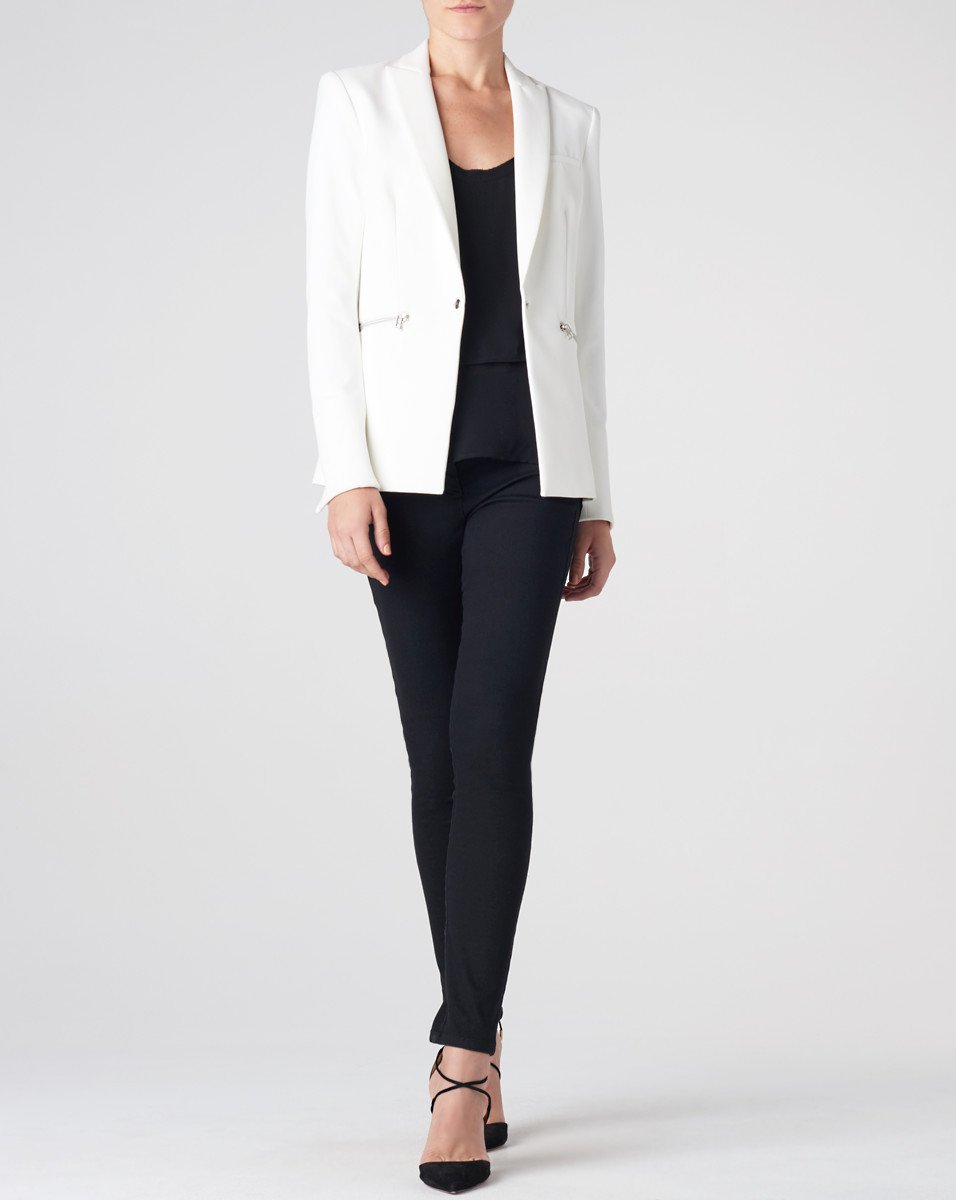 Veronica Beard Scuba Dickey Jacket White