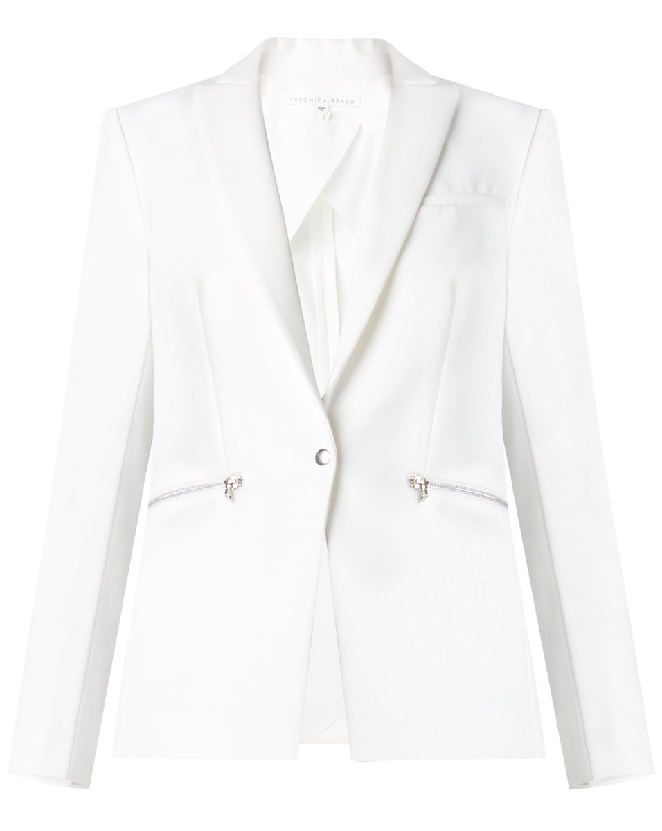 Veronica Beard Scuba Dickey Jacket White