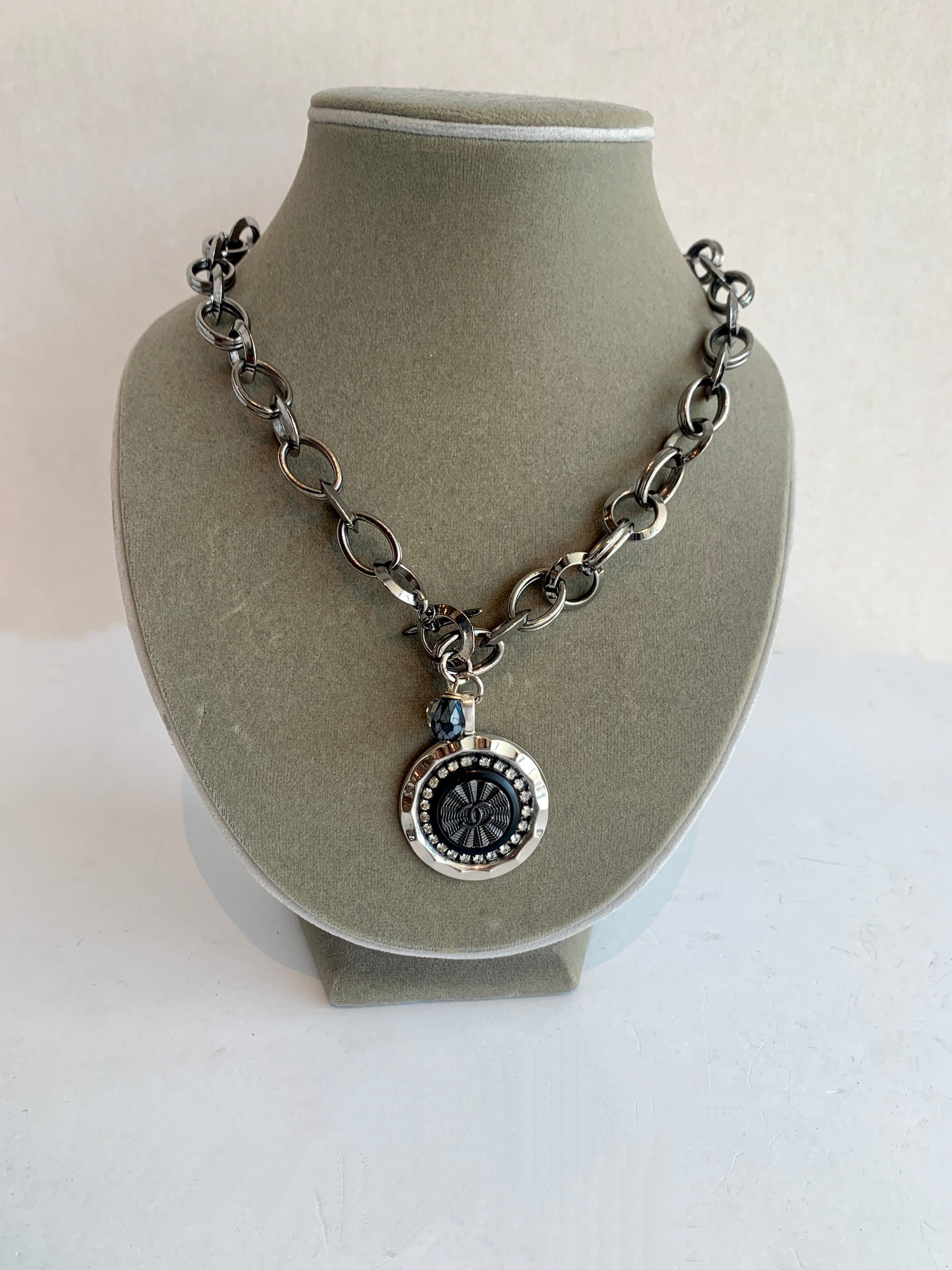 Designer button Necklace