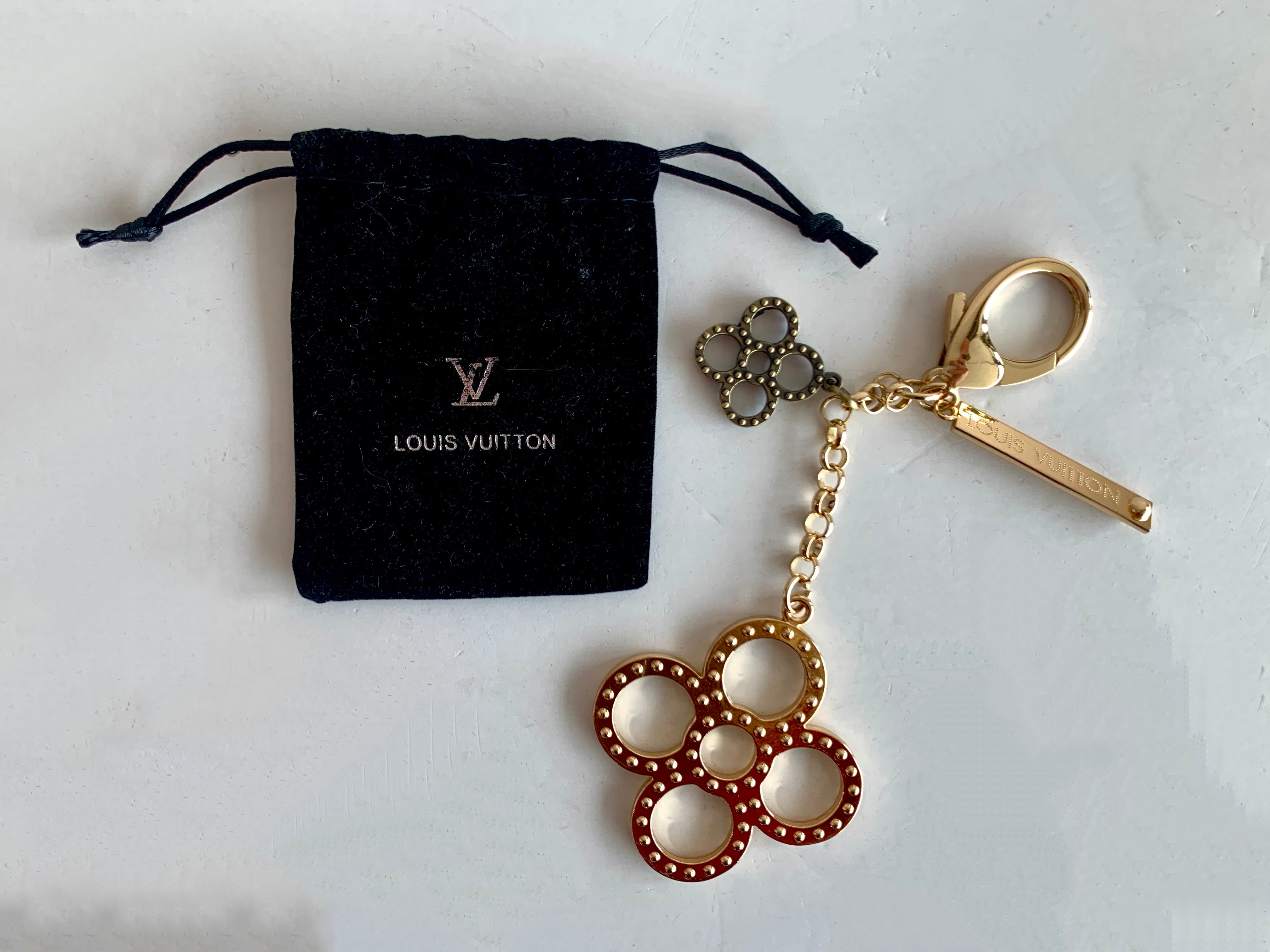 Louis Vuitton Fleur de Monogram LV Logo Bag Charm M67119