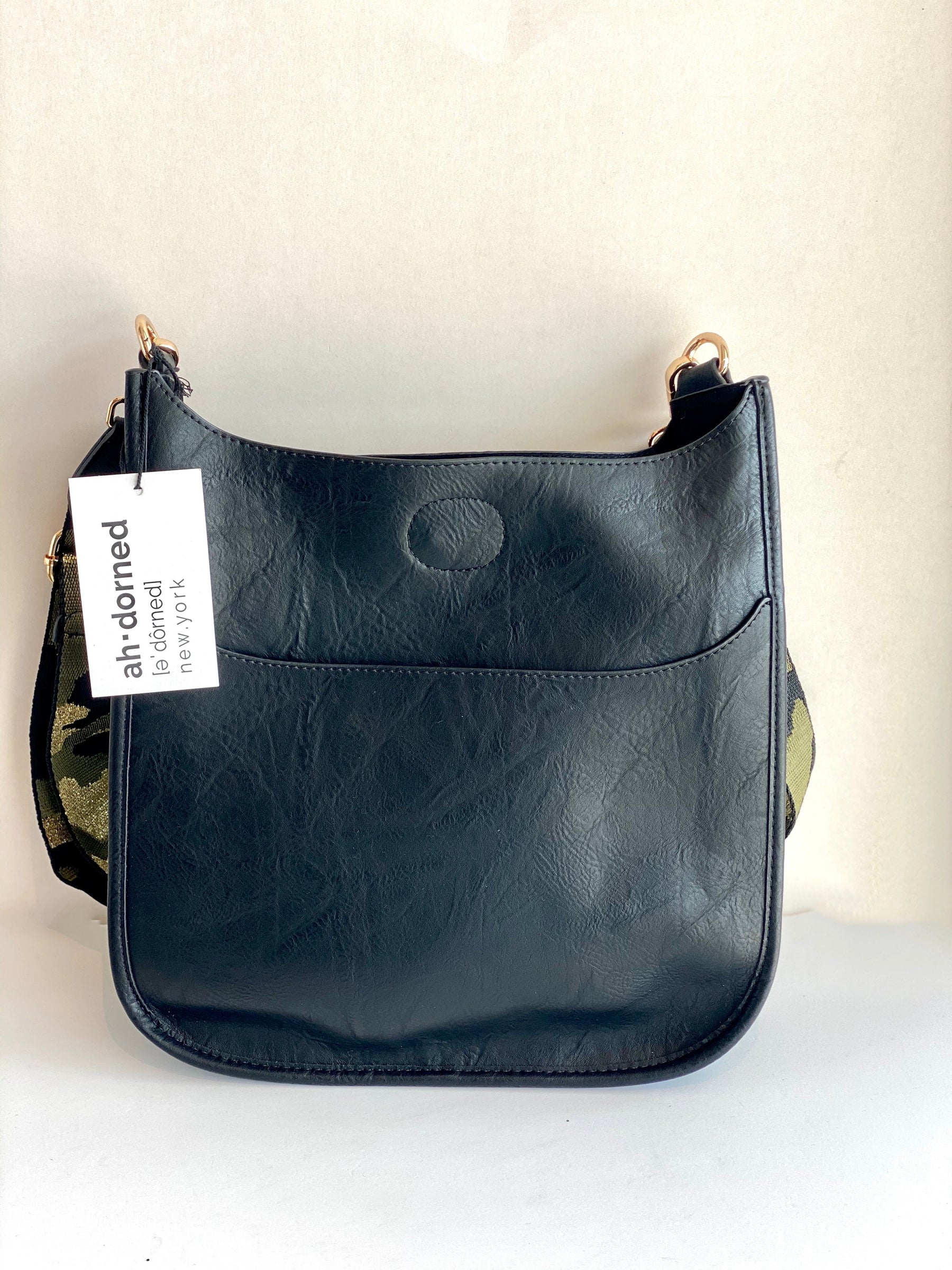 large black messenger leather