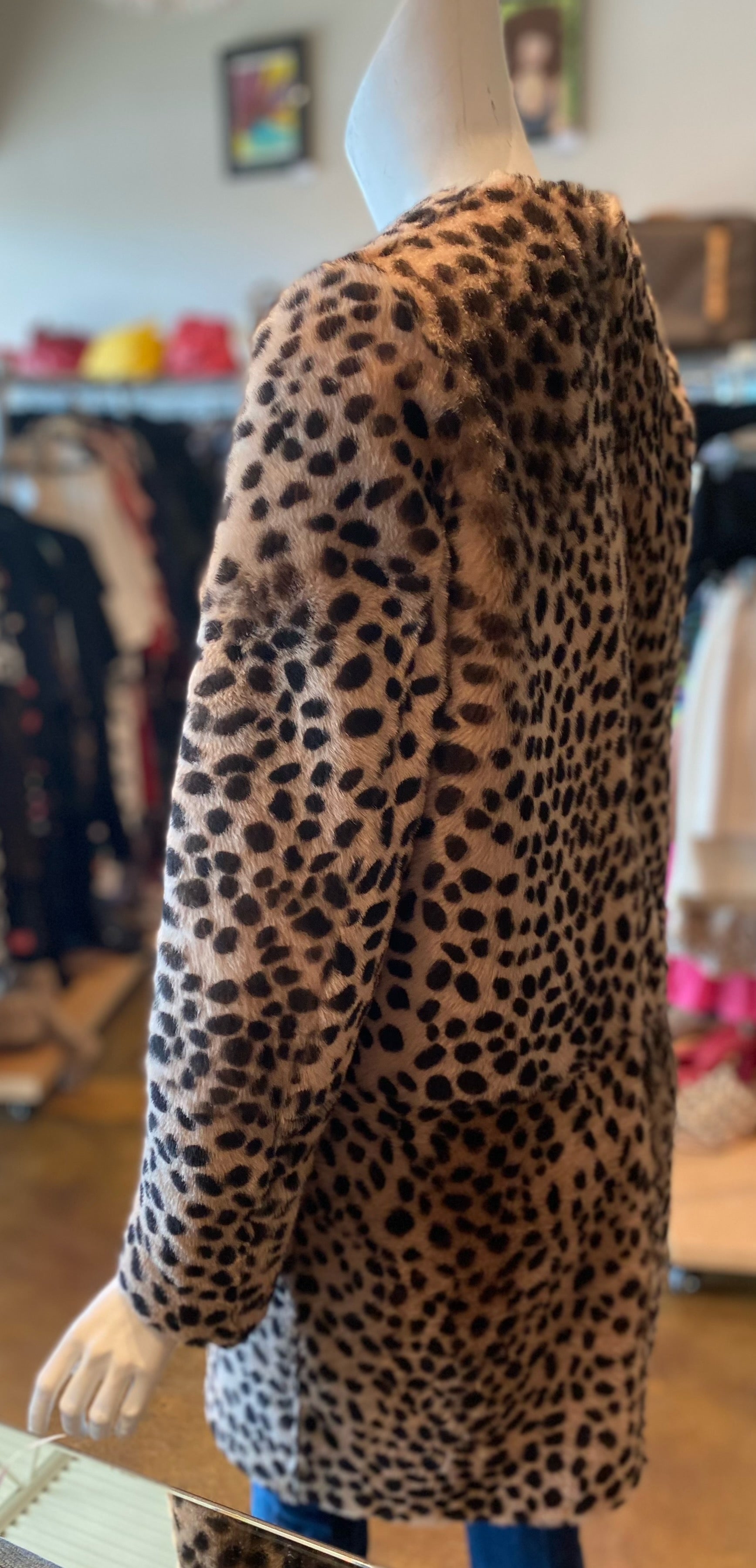 Loeffler Randall Shearling Leopard Coat