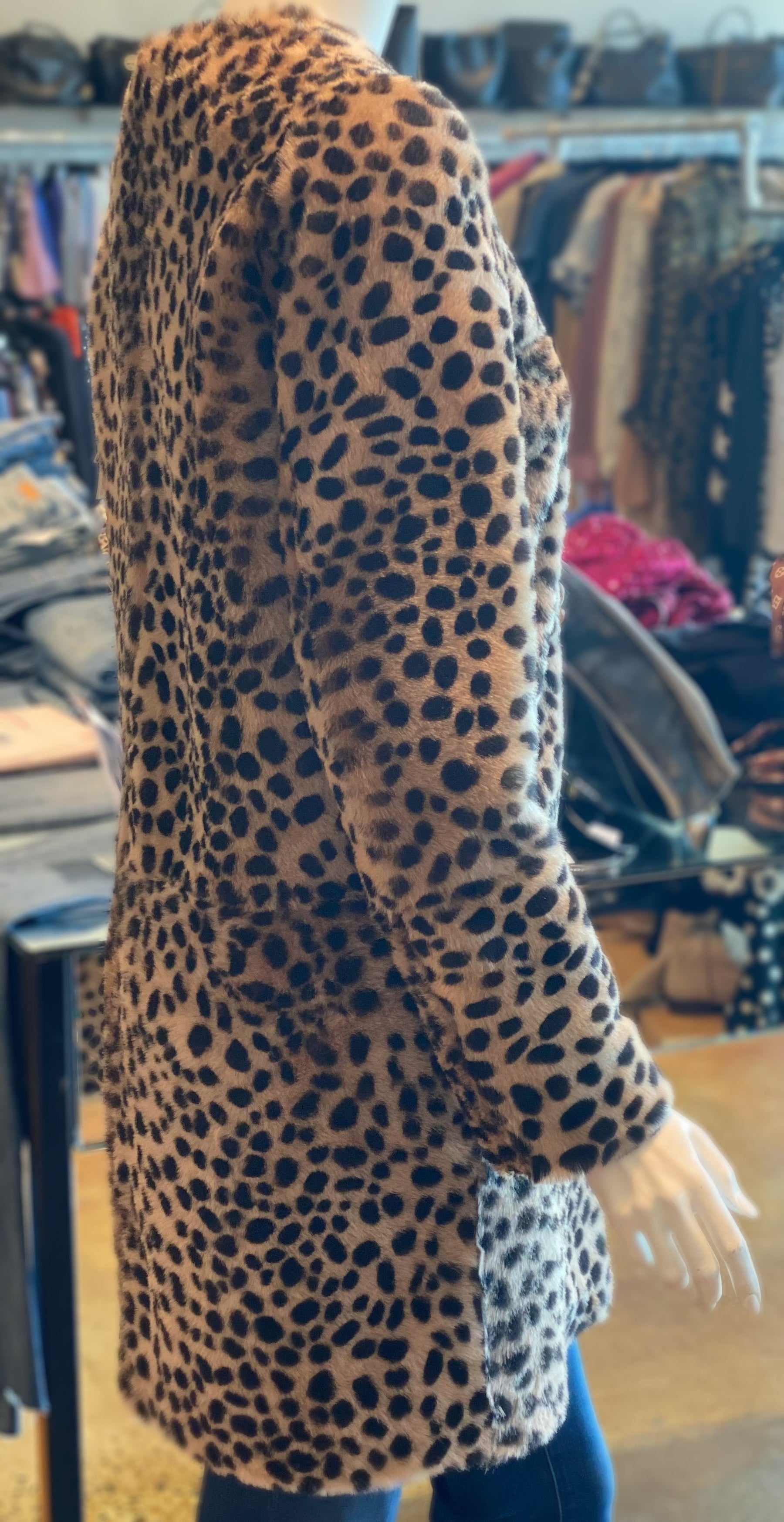 Loeffler Randall Shearling Leopard Coat