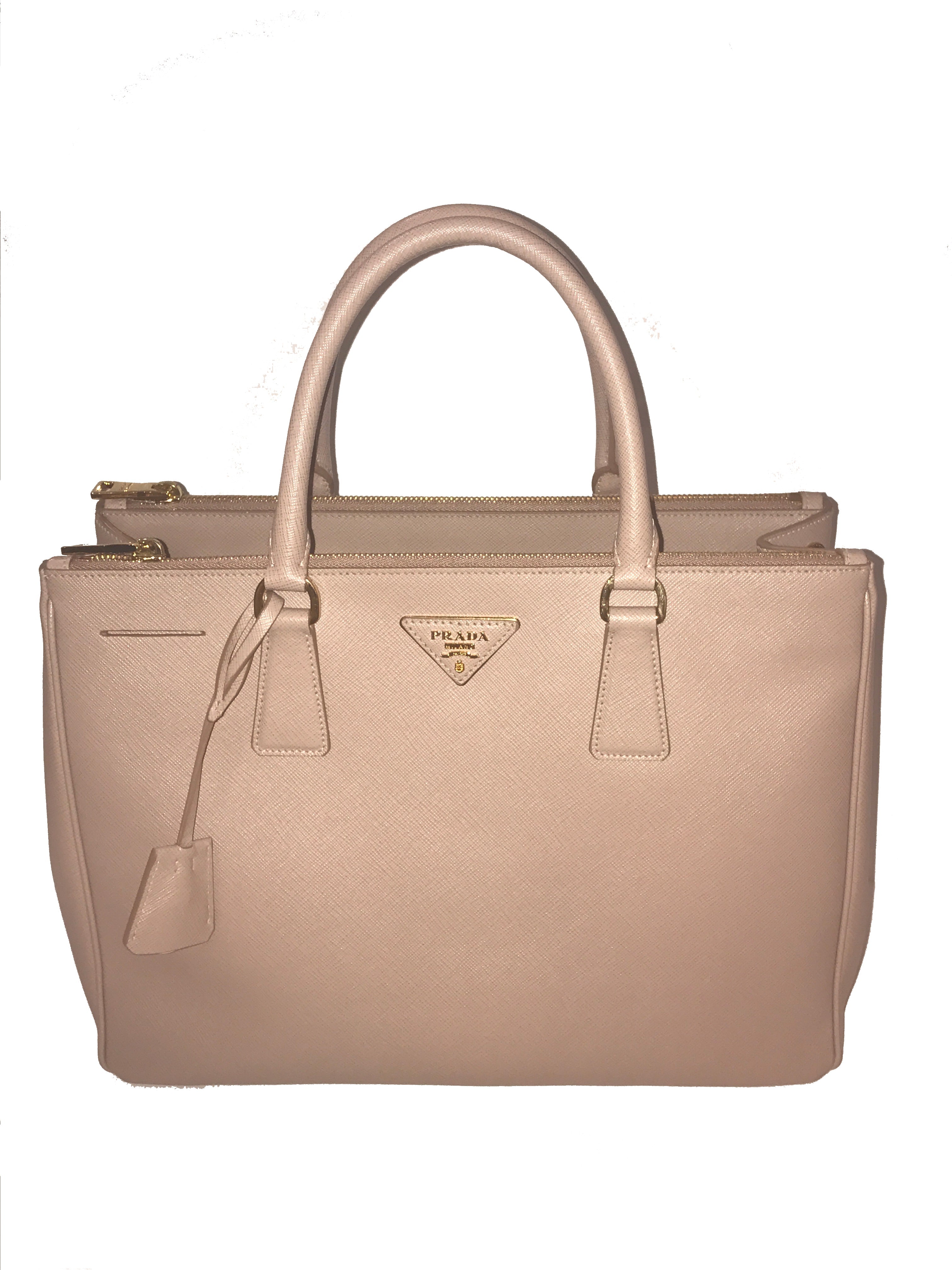 【関税&送料込】Prada Sand Leather Small Double Handbag Black Small Prada Double Saffiano leather bag | PRADA