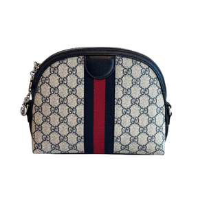 Back of Gucci Ophidia Monogram Dome Bag on a White Background. 